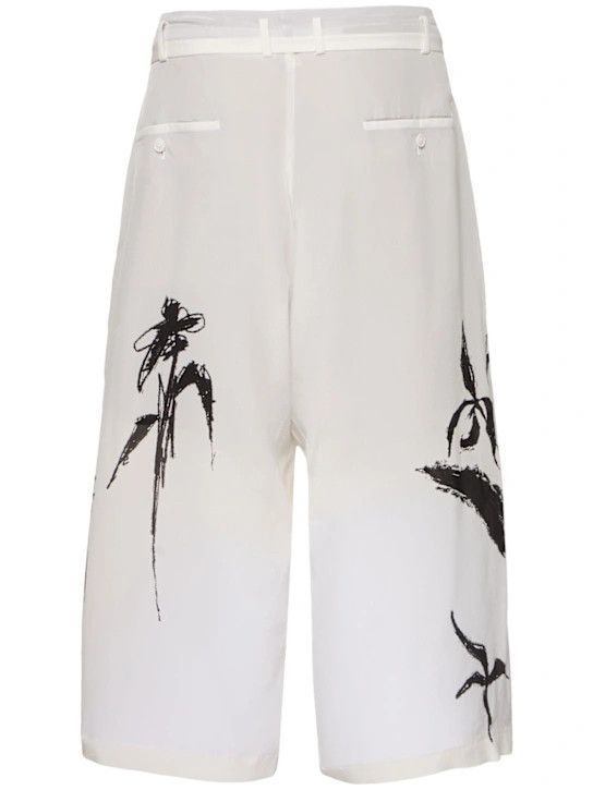 Yohji Yamamoto o1lsvrm0525 Belted Wide silk Pants in White Size US 36 / EU 52 - 2 Thumbnail