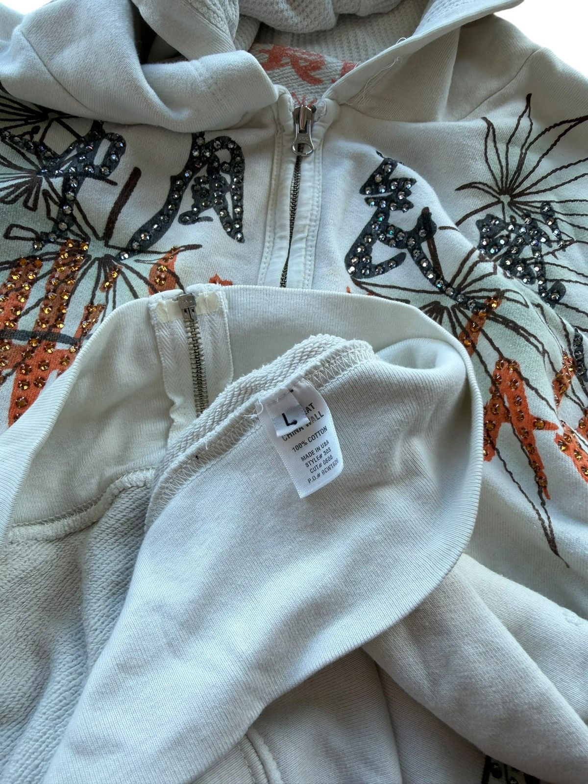The Great China Wall *RARE* 90s VINTAGE THE GREAT CHINA WALL WEED HOODIE GREENS Size US L / EU 52-54 / 3 - 19 Thumbnail