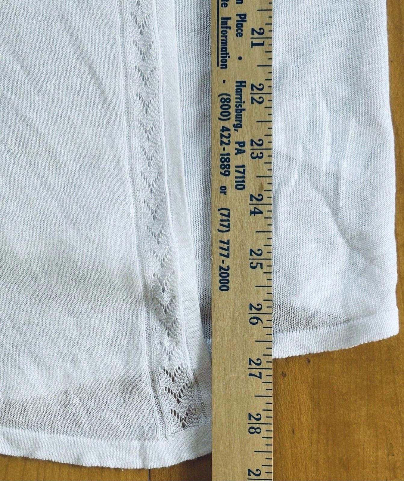 Other Nanette Lepore S Lightweight Sweater Cardigan Linen White Size S / US 4 / IT 40 - 9 Thumbnail