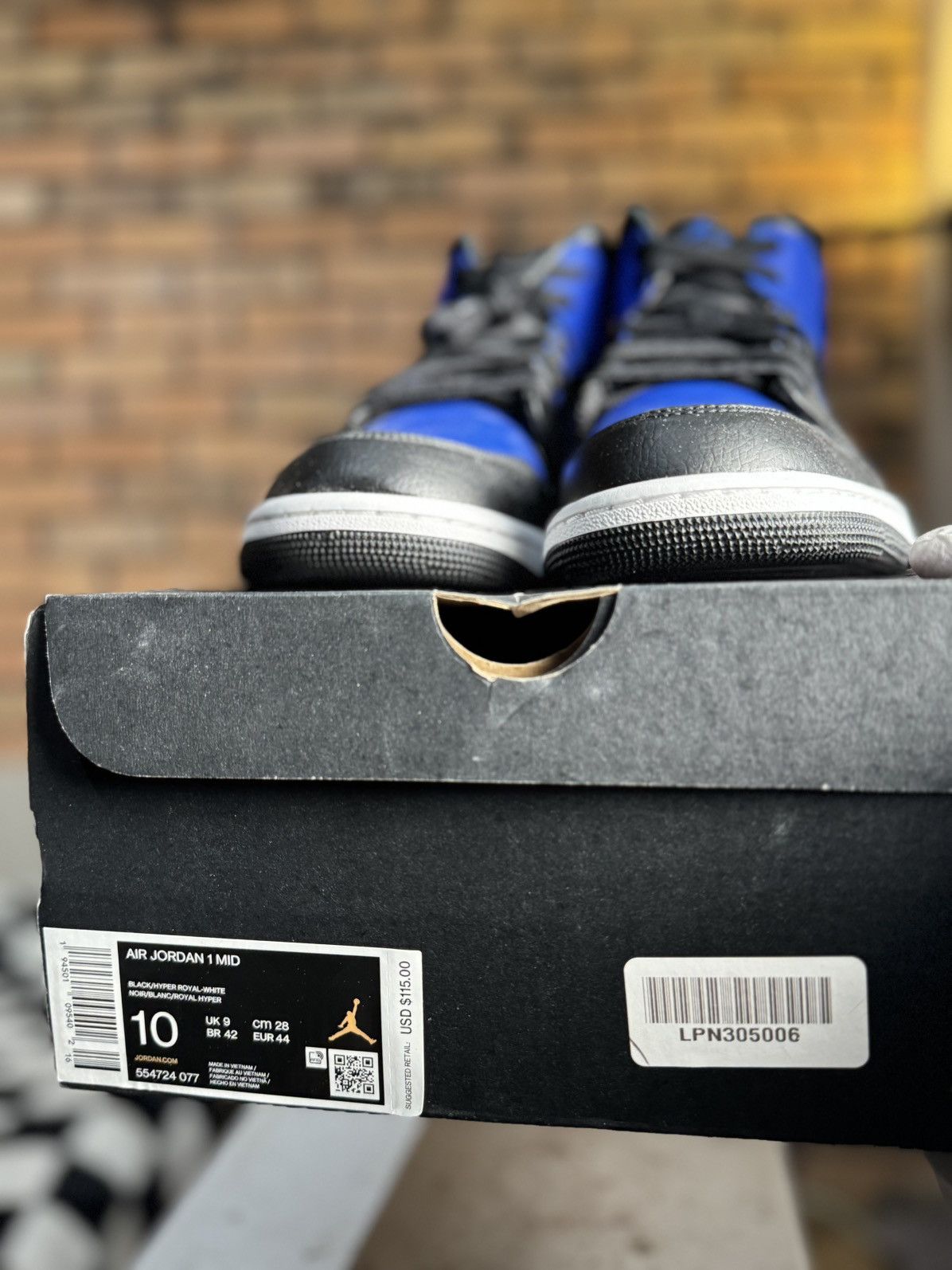 Jordan Brand AIR JORDAN 1 MID BLUE ROYAL BLACK Size US 10 / EU 43 - 8 Thumbnail