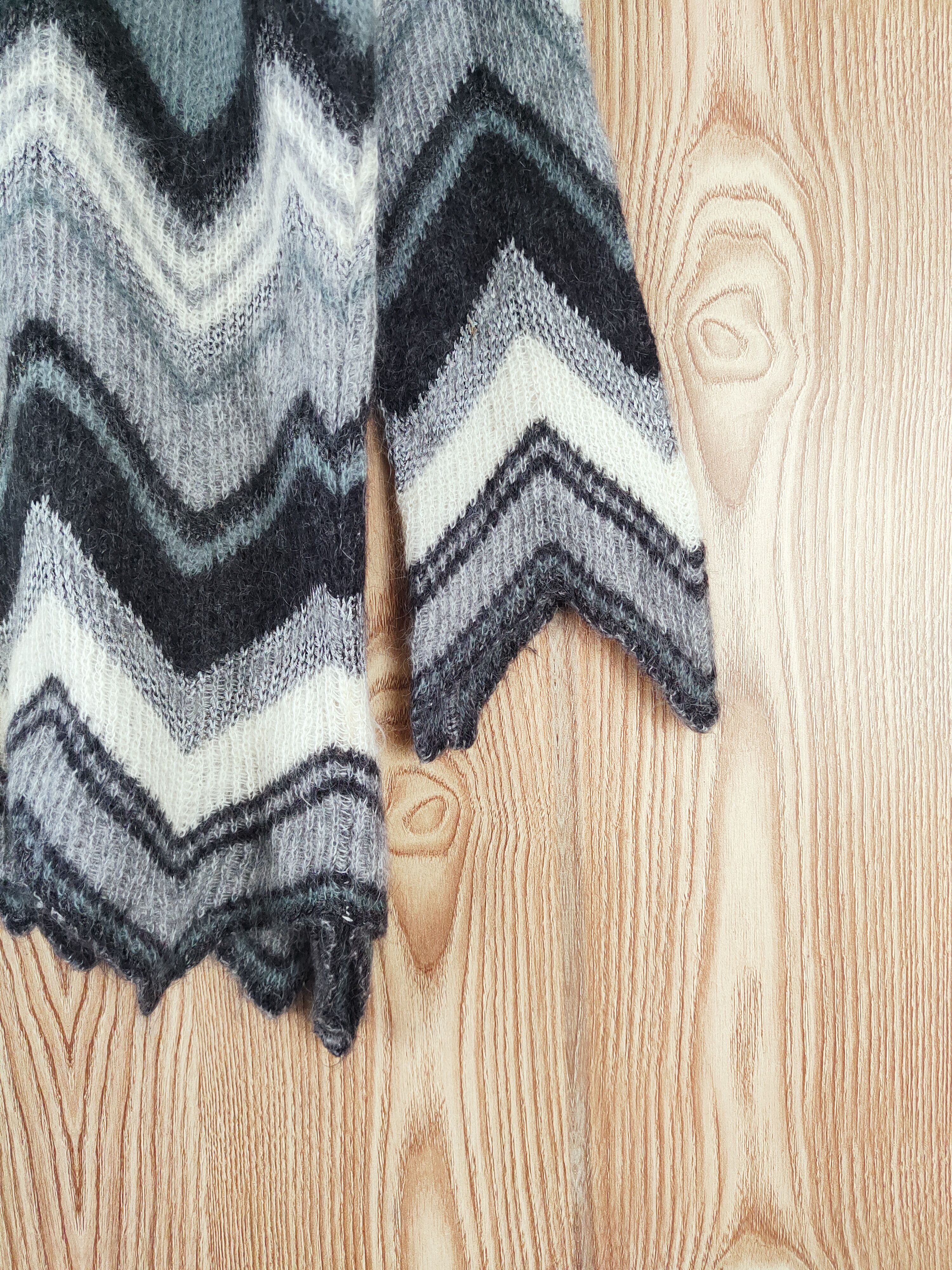 Homespun Knitwear Adrianna Velle Gray mohair Knitwear Blouses #W480 Size M / US 6-8 / IT 42-44 - 7 Thumbnail