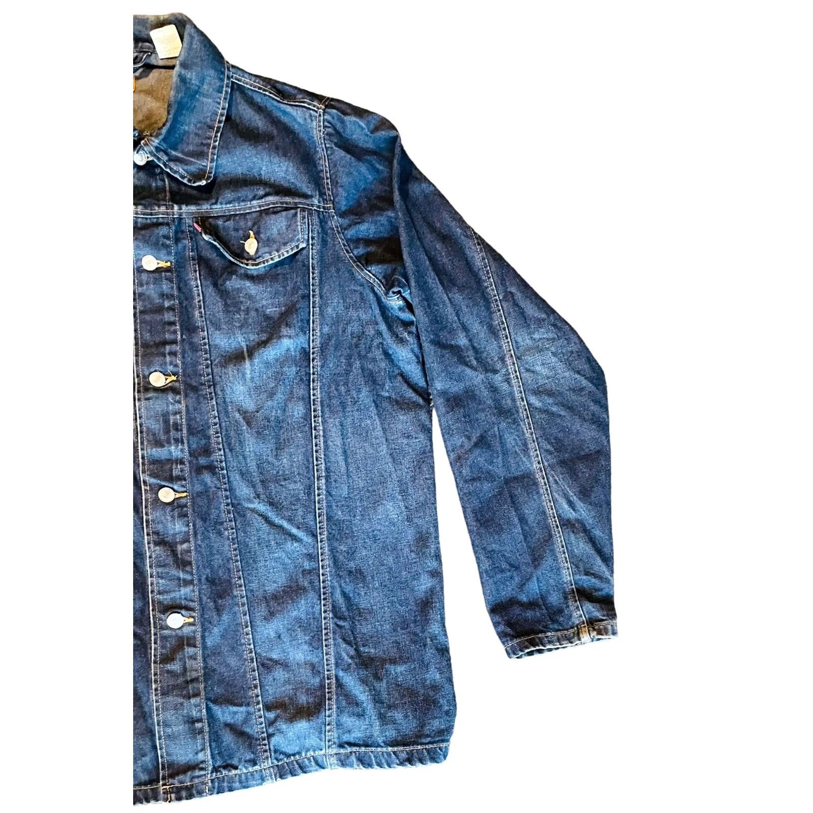 Levi's VINTAGE Levi's Trucker Jacket Denim 100% Cotton Dark Wash Blue Men's XL II Pockets Regular Fit Jacket Size US 36 / EU 52 - 3 Thumbnail
