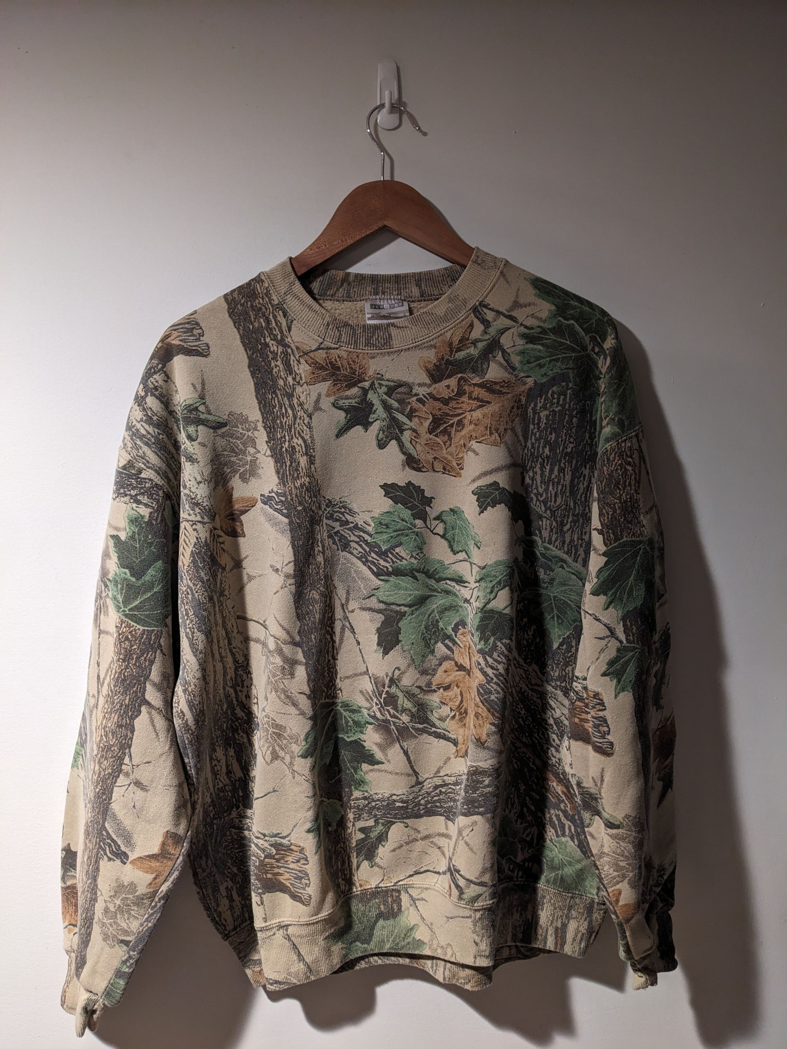 Jerzees Vintage 90s Camo Outdoors Leaves Nature Jerzees Sweatshirt Size US XL / EU 56 / 4 - 1 Thumbnail