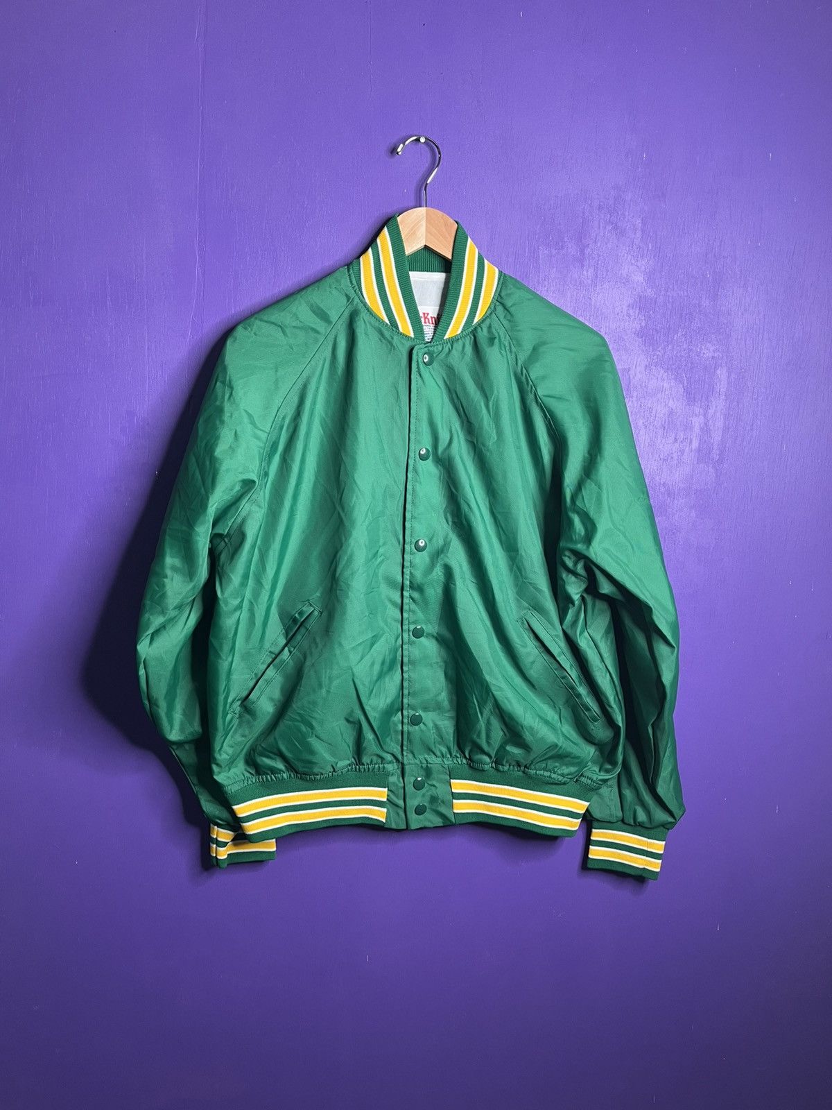 Vintage Vintage 80s Baylor university satin style jacket Size US L / EU 52-54 / 3 - 1 Thumbnail