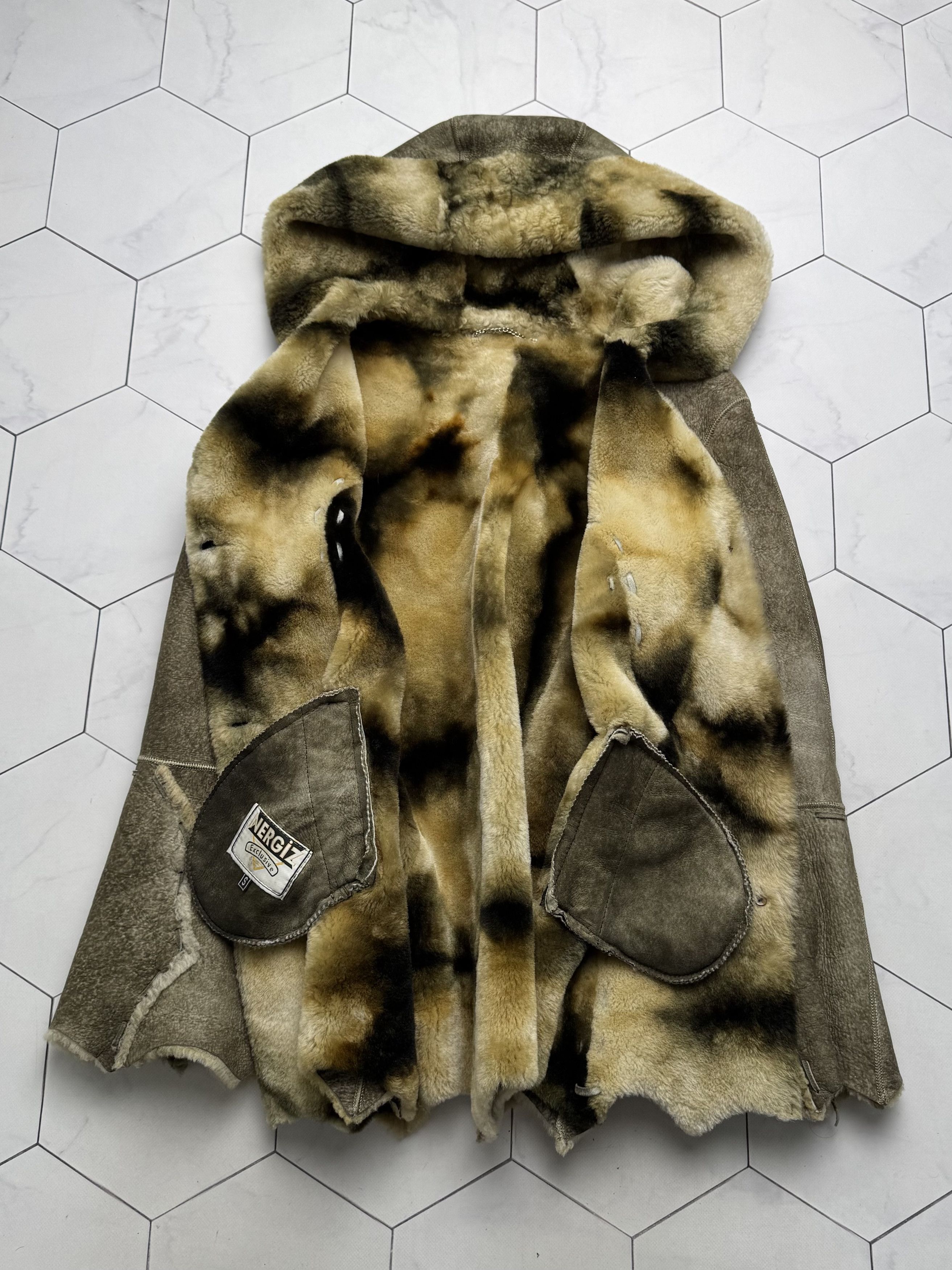 Vintage Vintage Real Sheepskin Hooded Coat (B505)E2D15 Size S / US 4 / IT 40 - 5 Thumbnail