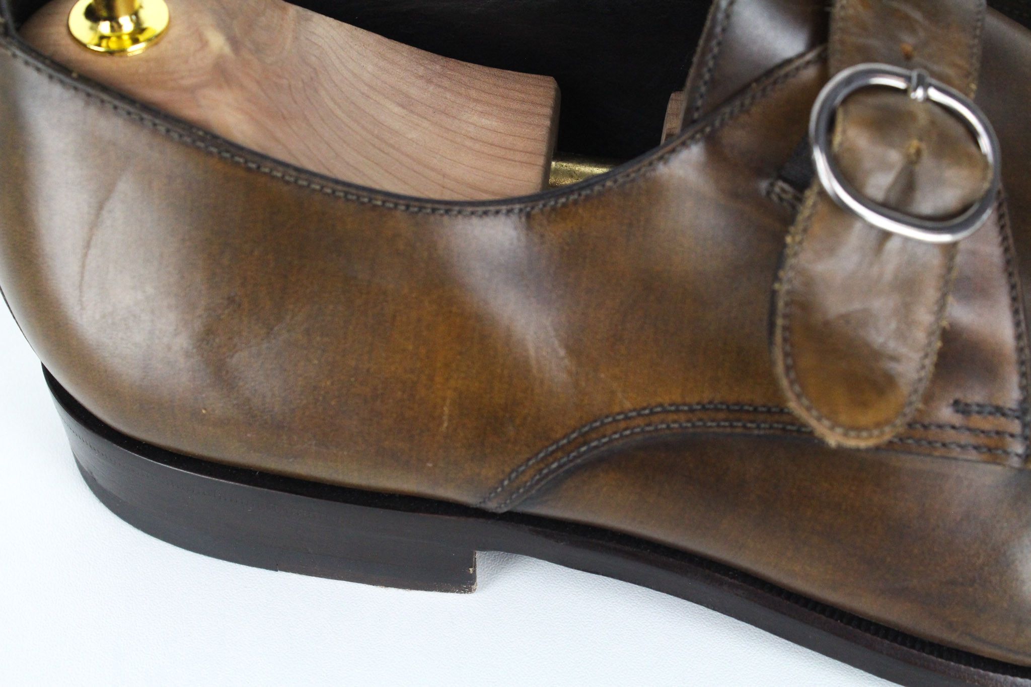 Suitsupply EU43 Brown Leather Buckled Low-Top 72424 Size US 10 / EU 43 - 10 Thumbnail