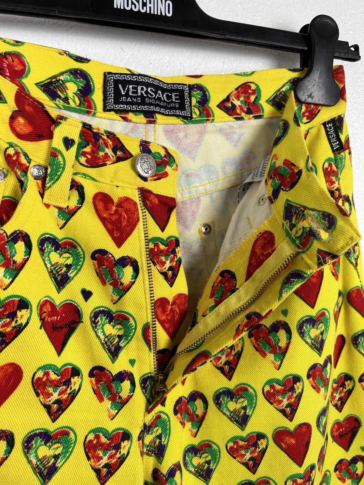 Versace 90s Vintage 1997 Gianni Versace Signature Heart Print Pants Size 28" / US 6 / IT 42 - 6 Thumbnail