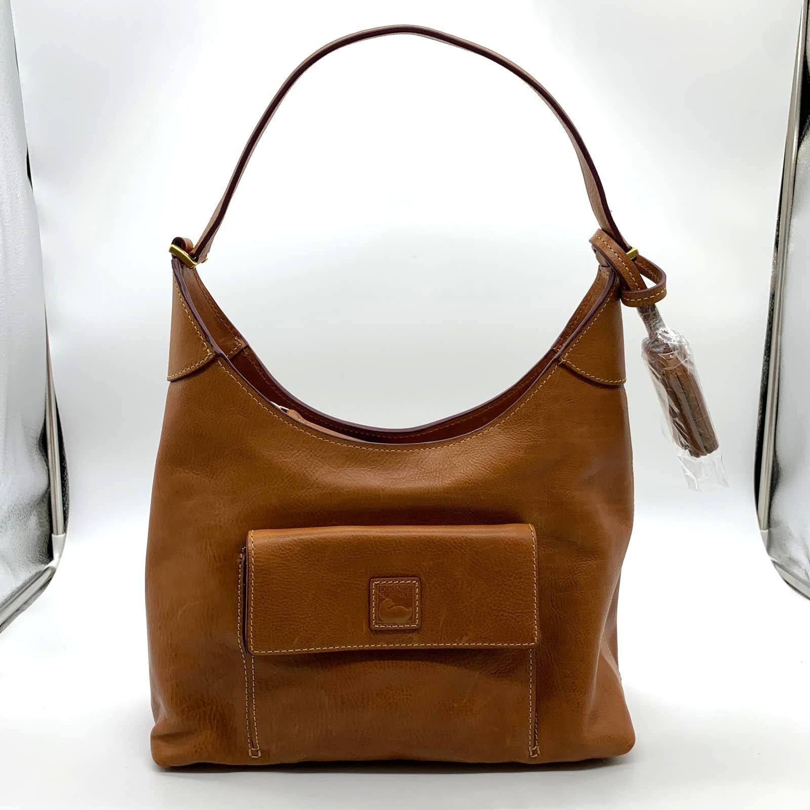 Dooney & Bourke Women's Hobo Bag in Pebble Grain Leather, Large Handbag with Sin