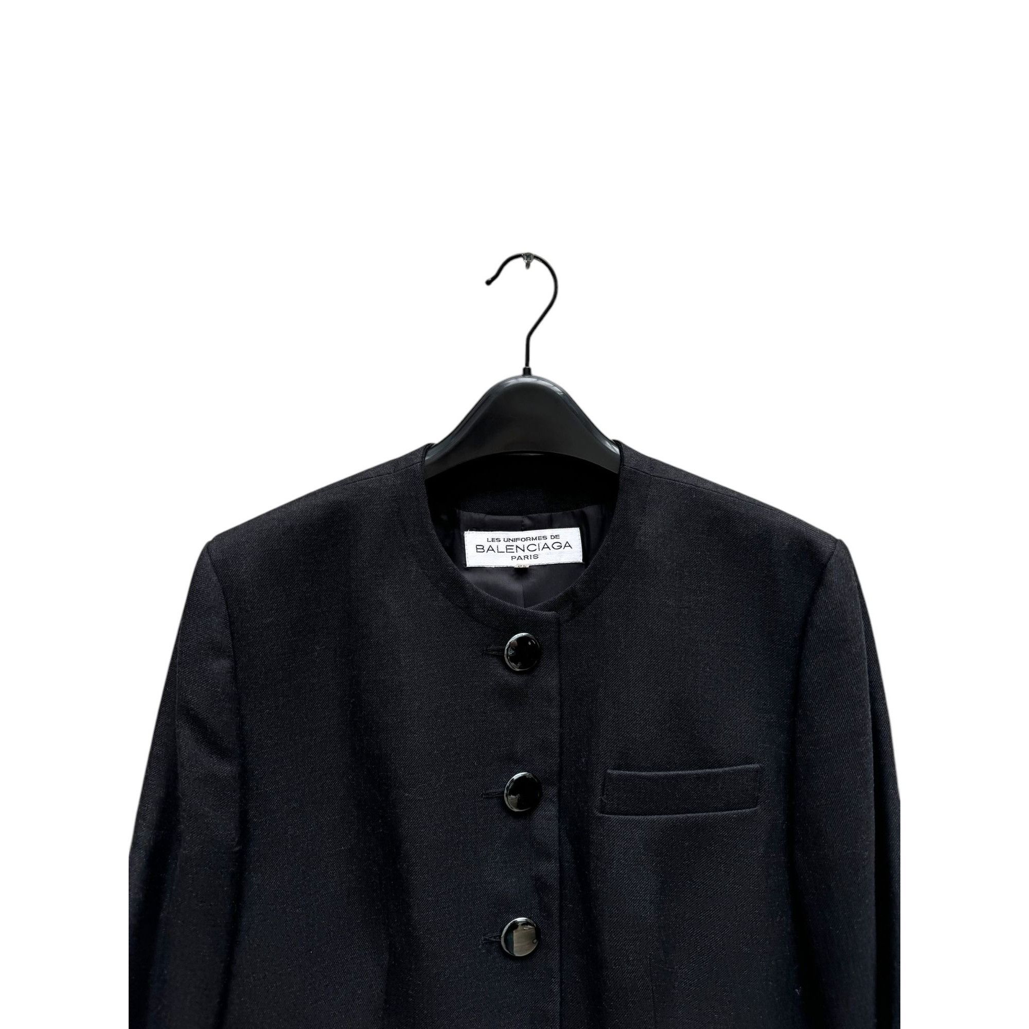 Balenciaga Dark Grey Straight Fit Wool Blend Jacket Size L / US 10 / IT 46 - 5 Thumbnail