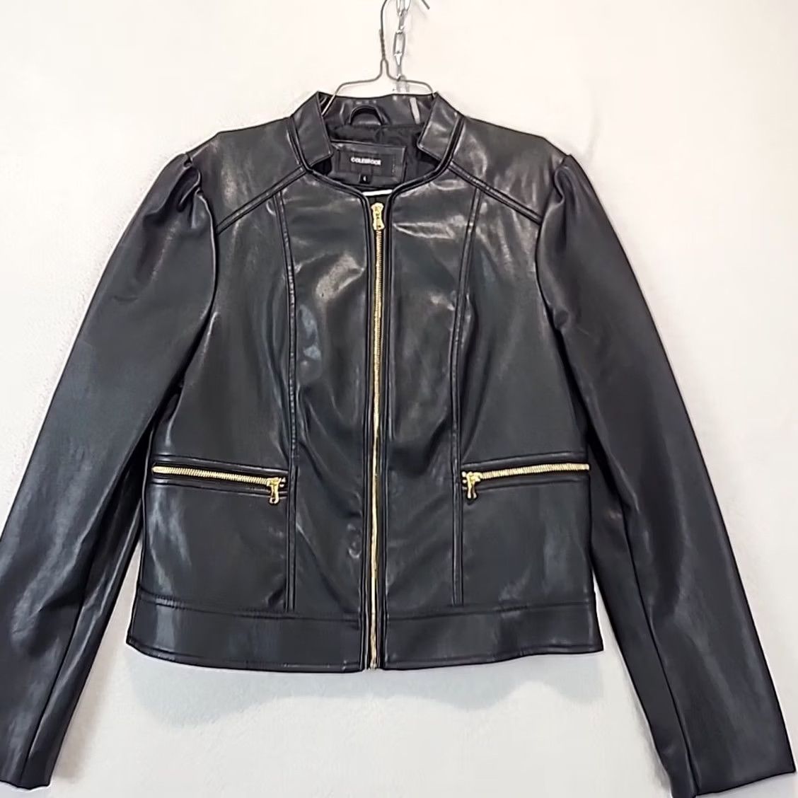 Vintage VINTAGE Colebrook Classics Black Faux Leather Biker Moto Jacket Womens Size L Motorcycle Size L / US 10 / IT 46 - 2 Thumbnail