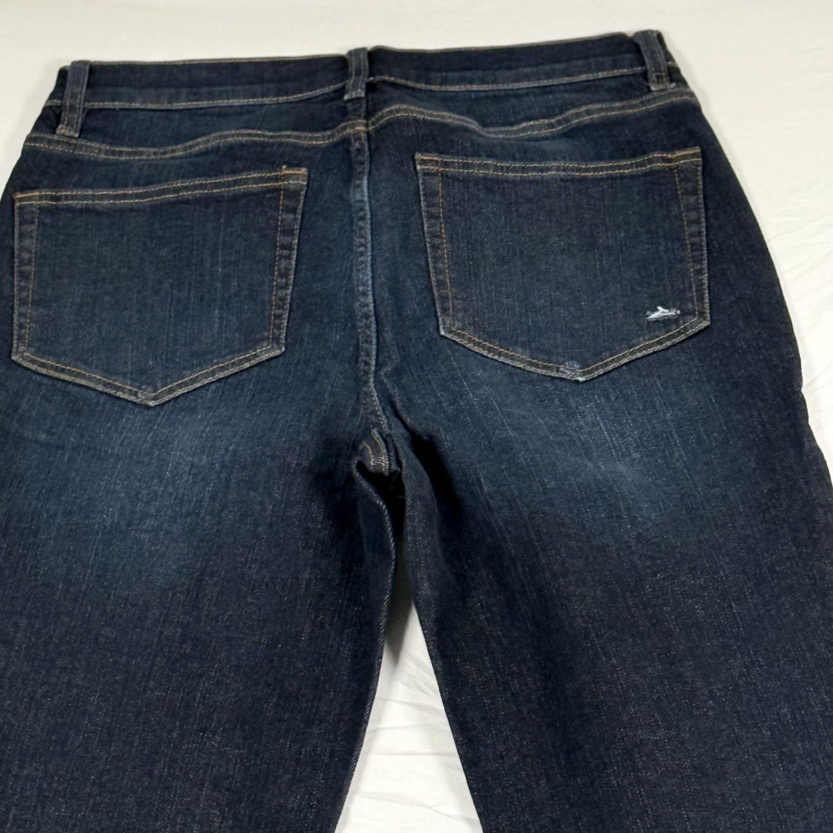 Vintage Studio by d&co Denim Jeans Size 6 Tall Blue Mid Rise Straight Stretch 30x30 Marathon Distressed Pockets Zip Fly Womens Jeans Size 28" / US 6 / IT 42 - 4 Thumbnail