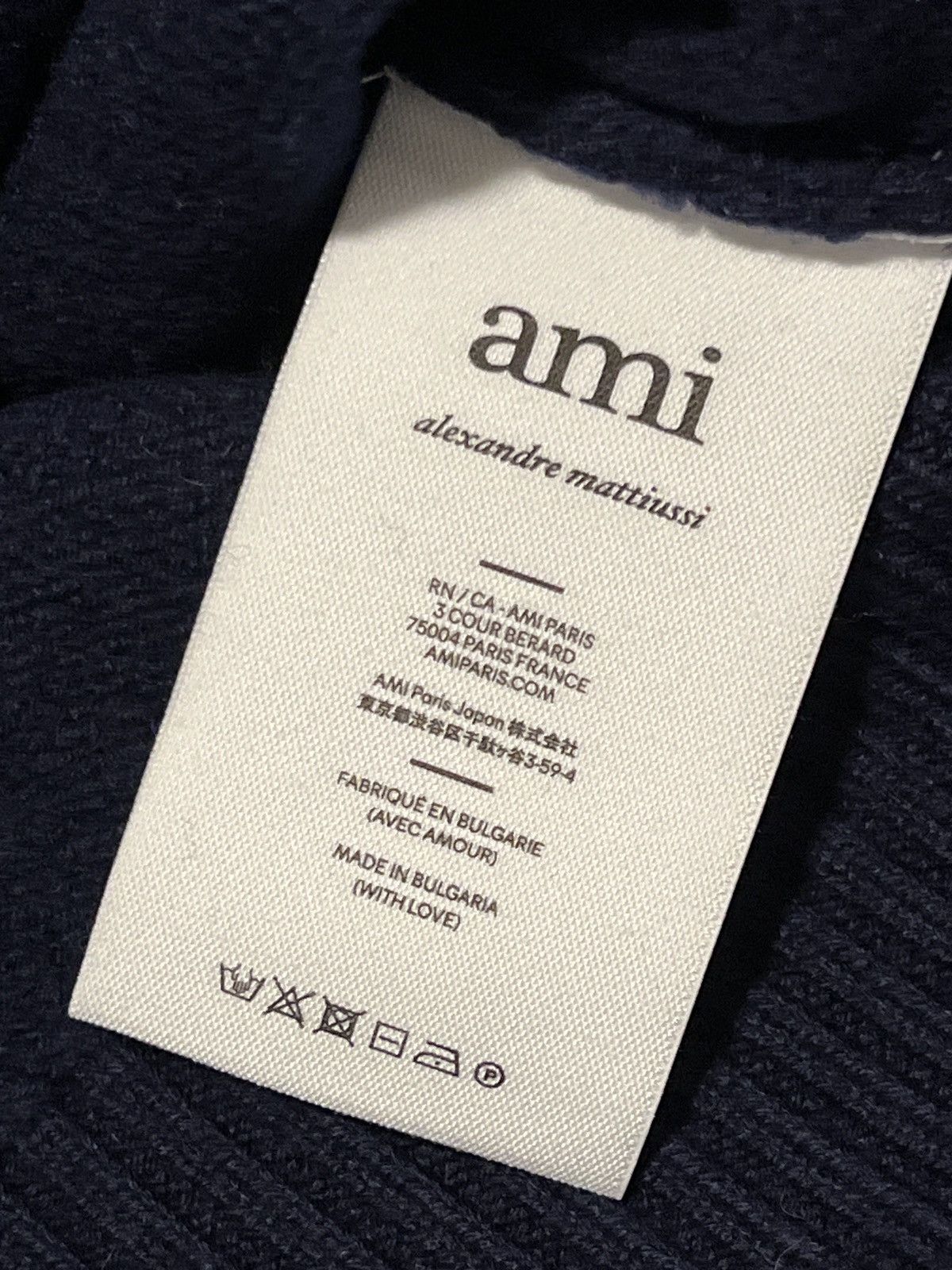 AMI AMI Paris Navy Ami de Cœur Cardigan Size Large Size US L / EU 52-54 / 3 - 5 Thumbnail