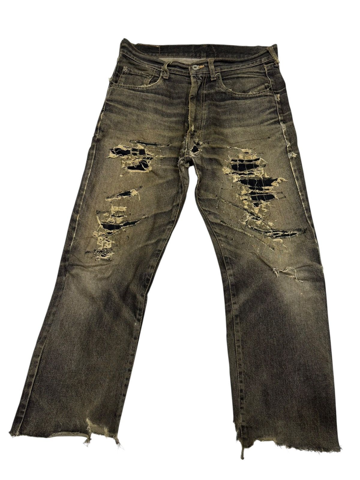 Kapital Unique Clothing Warehouse Thrashed Distress Destroyed Jeans Size US 31 - 1 Thumbnail