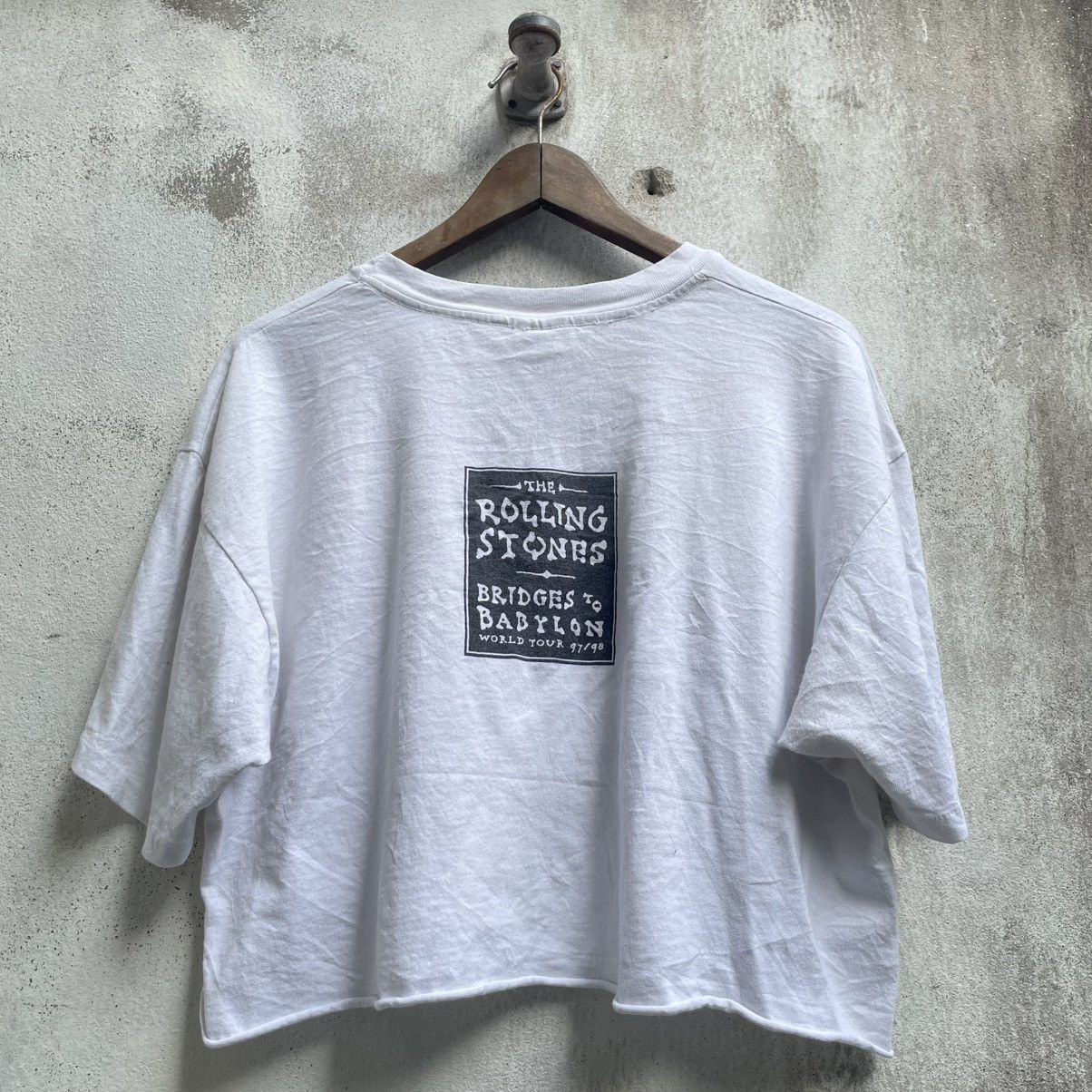 Band Tees × The Rolling Stones × Vintage Vintage 90s The Rolling Stones Cropped T-Shirt Size US XL / EU 56 / 4 - 11 Thumbnail