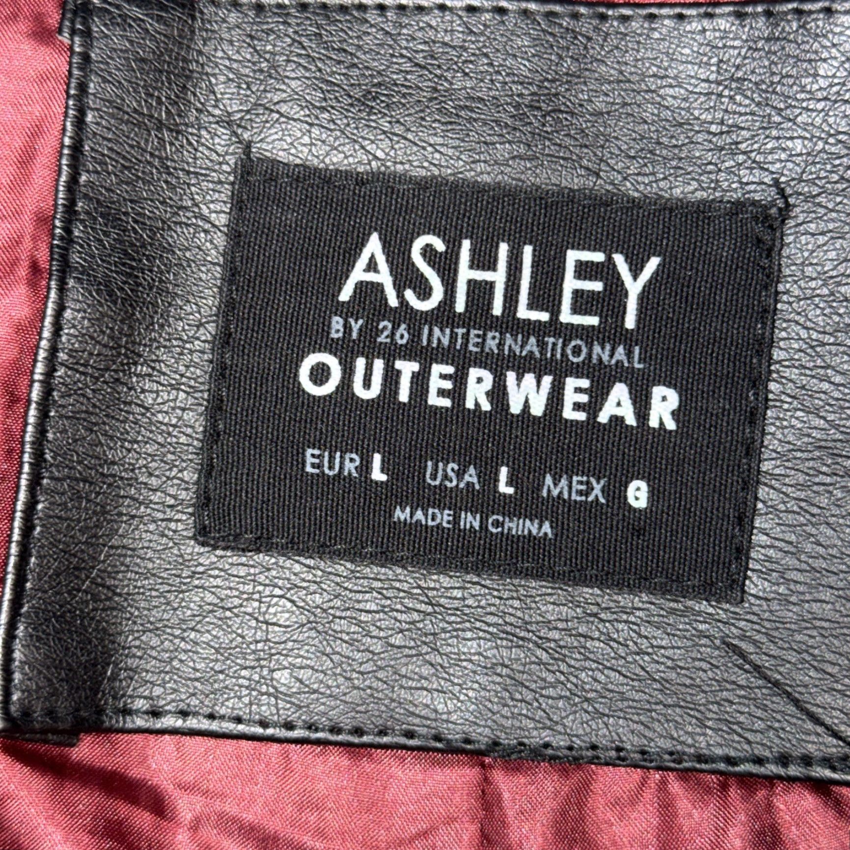 Vintage ASHLEY 26 INTERNATIONAL BRENDA Jacket WOMEN Large Black Faux Leather Moto Biker Size L / US 10 / IT 46 - 5 Thumbnail