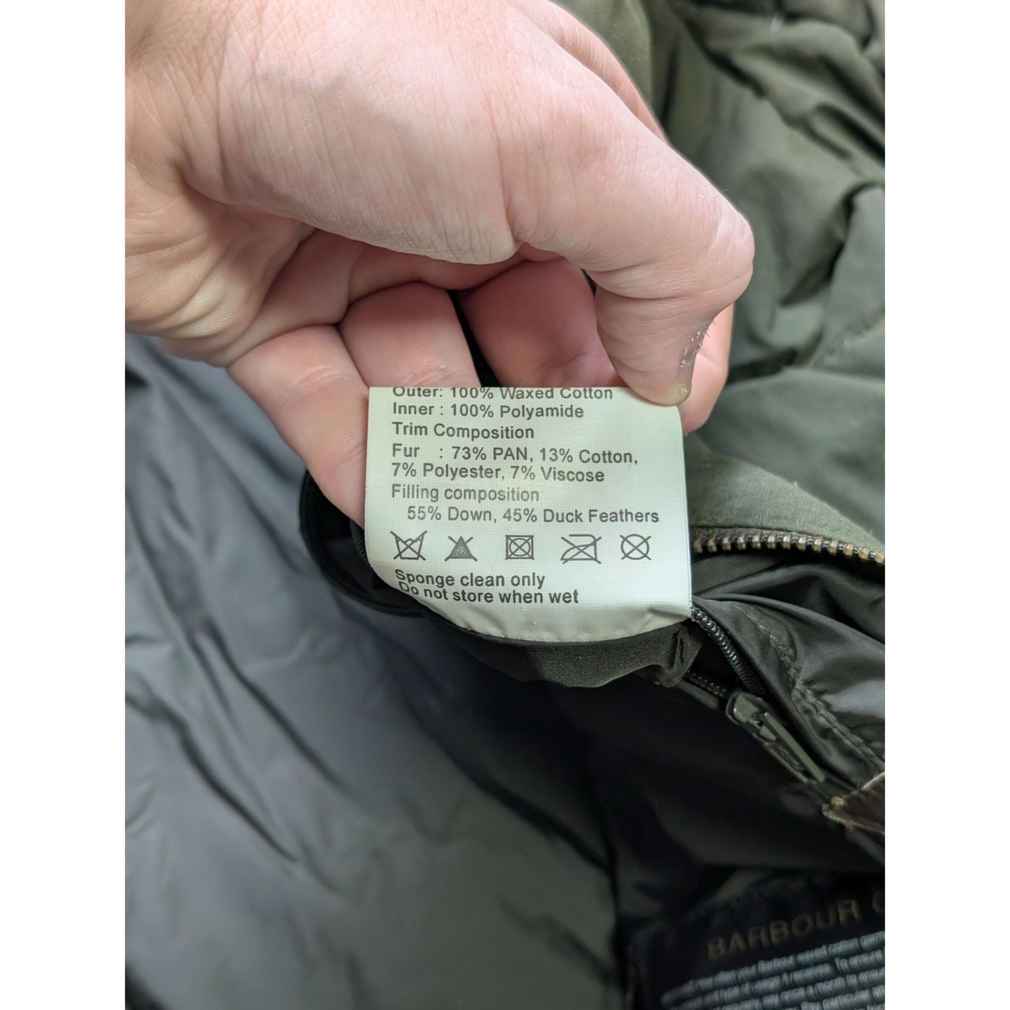 Barbour Barbour Peninsula Waxed Down Jacket Coat (Y1093) Size XL / US 12-14 / IT 48-50 - 11 Thumbnail