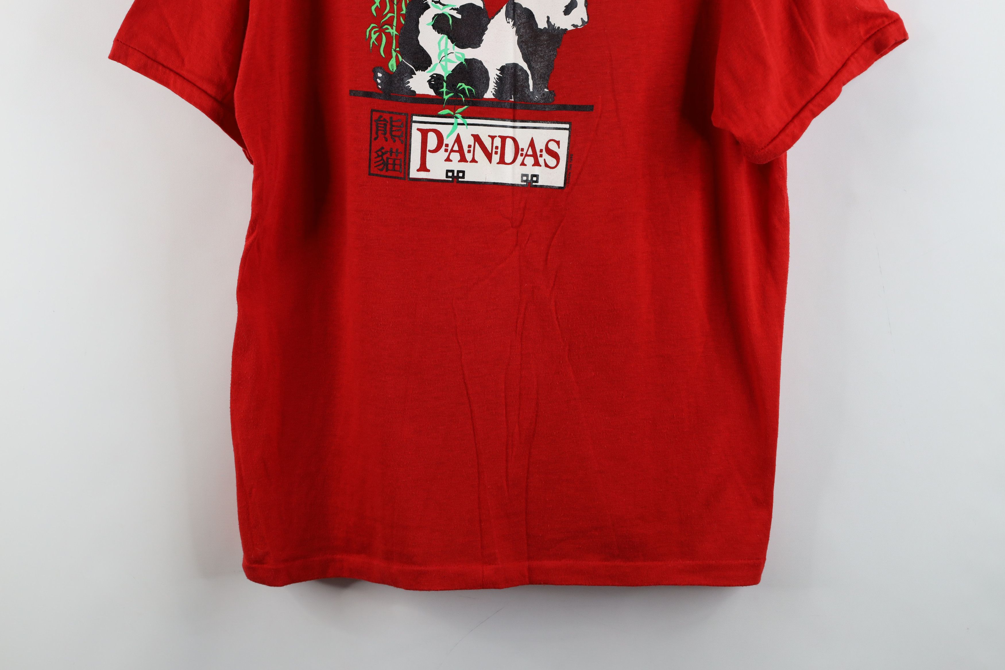 Vintage Vintage 80s Streetwear Zoo Panda Bears T-Shirt Red USA Size XL / US 12-14 / IT 48-50 - 3 Thumbnail