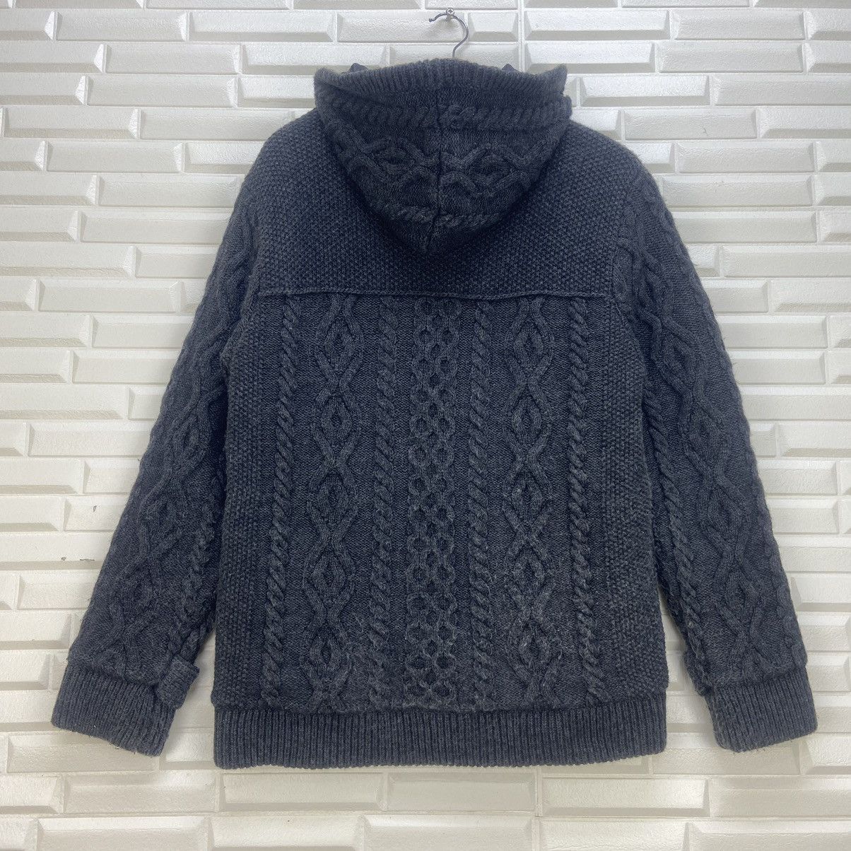 Japanese Brand Green Label Relaxing United Arrows Cable Knit Duffle Coat Size US S / EU 44-46 / 1 - 4 Thumbnail
