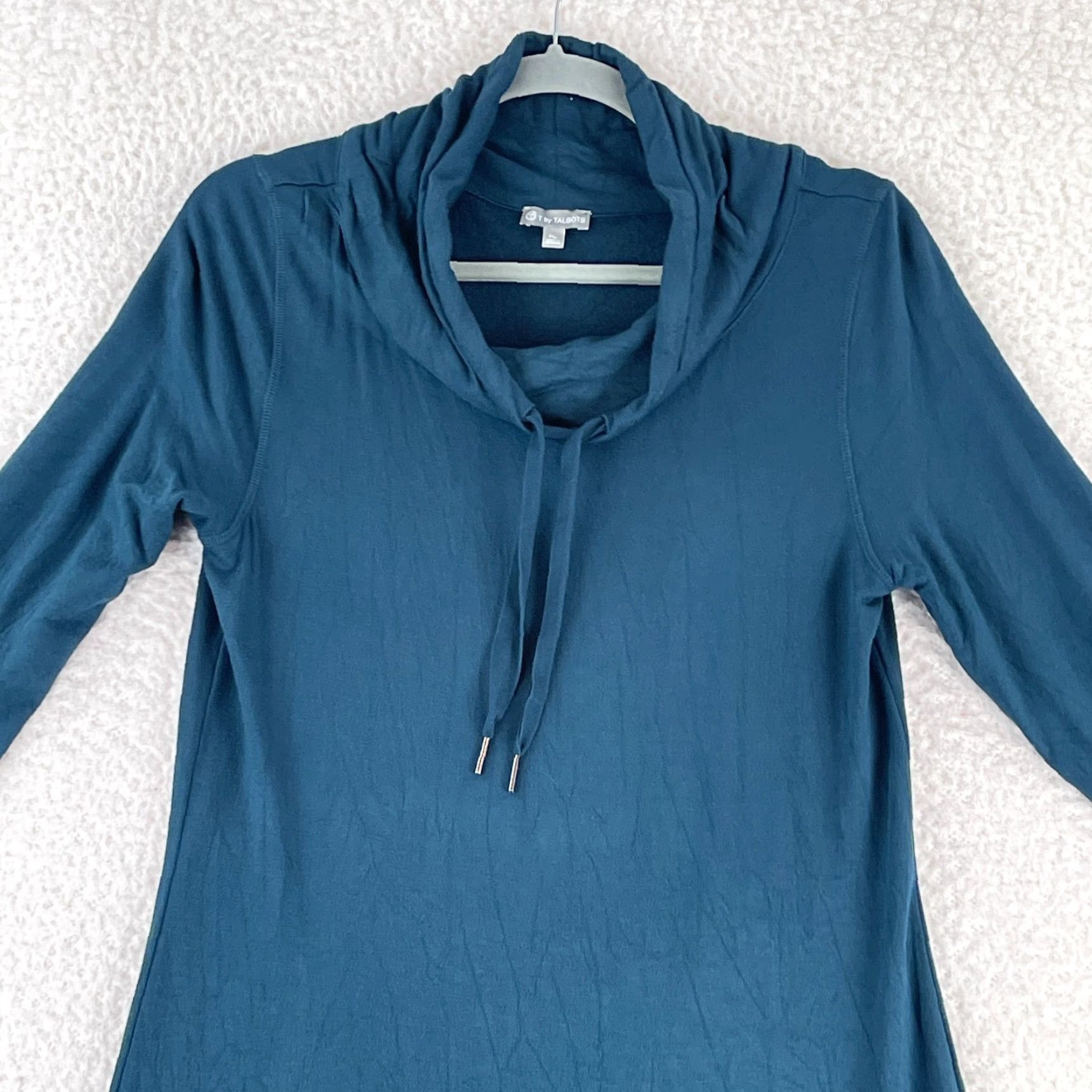 Talbots T by Talbots Dress Womens PM Green Cowl Neck Long Sleeve Pullover Stretch Size M / US 6-8 / IT 42-44 - 2 Thumbnail