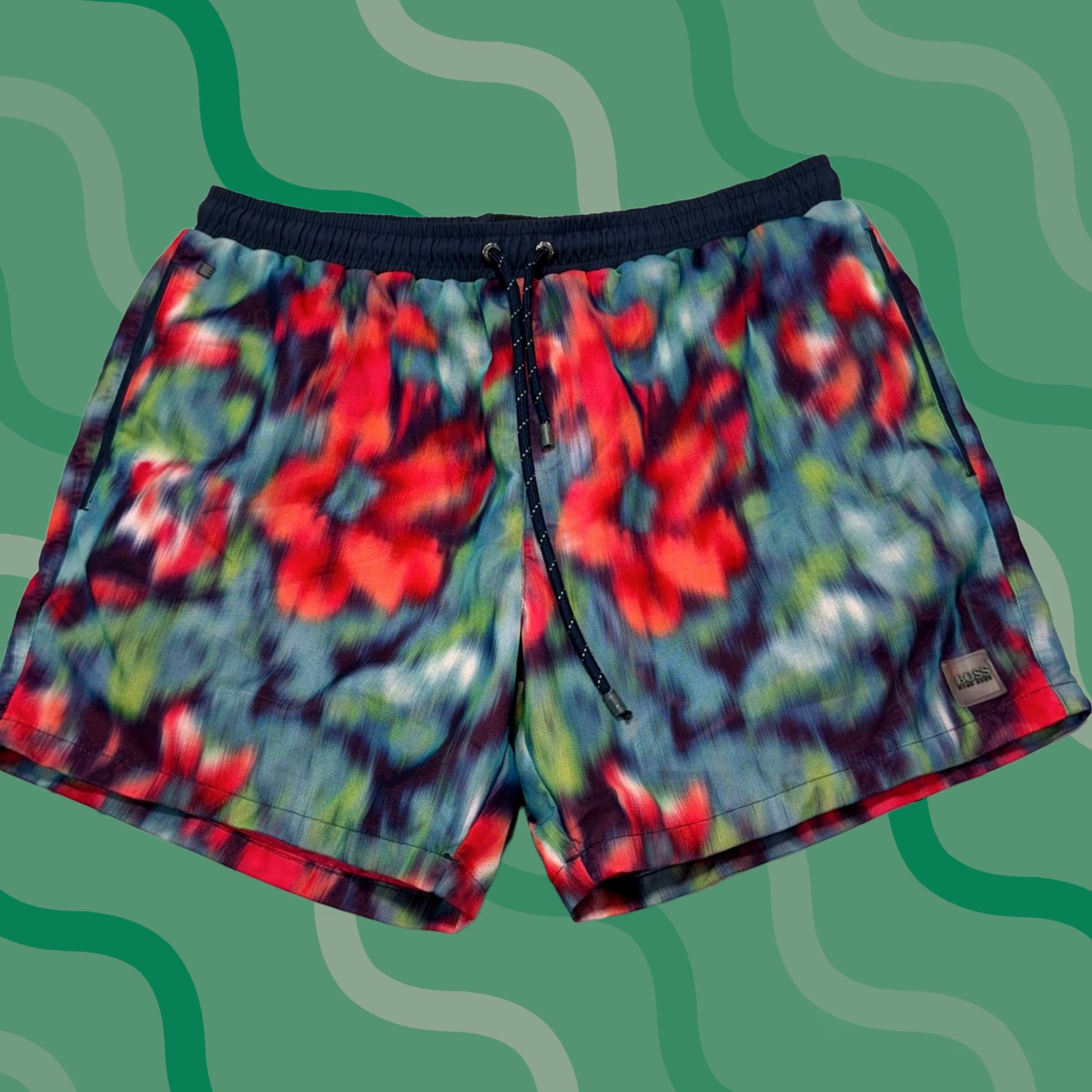 Hugo Boss Hugo Boss Swim Shorts Mens L Multicolor Floral AOP Lined Bathing Suit Size US 33 - 1 Thumbnail