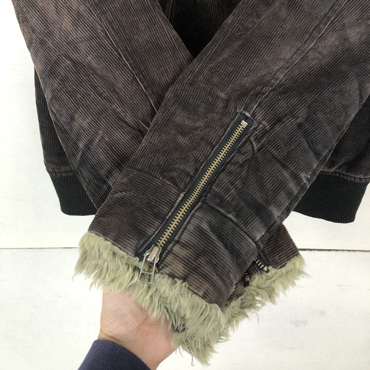 Japanese Brand VINTAGE MOLESKIN JACKET MINK FUR LINING RHYTHM OF LIFE Size US L / EU 52-54 / 3 - 11 Thumbnail