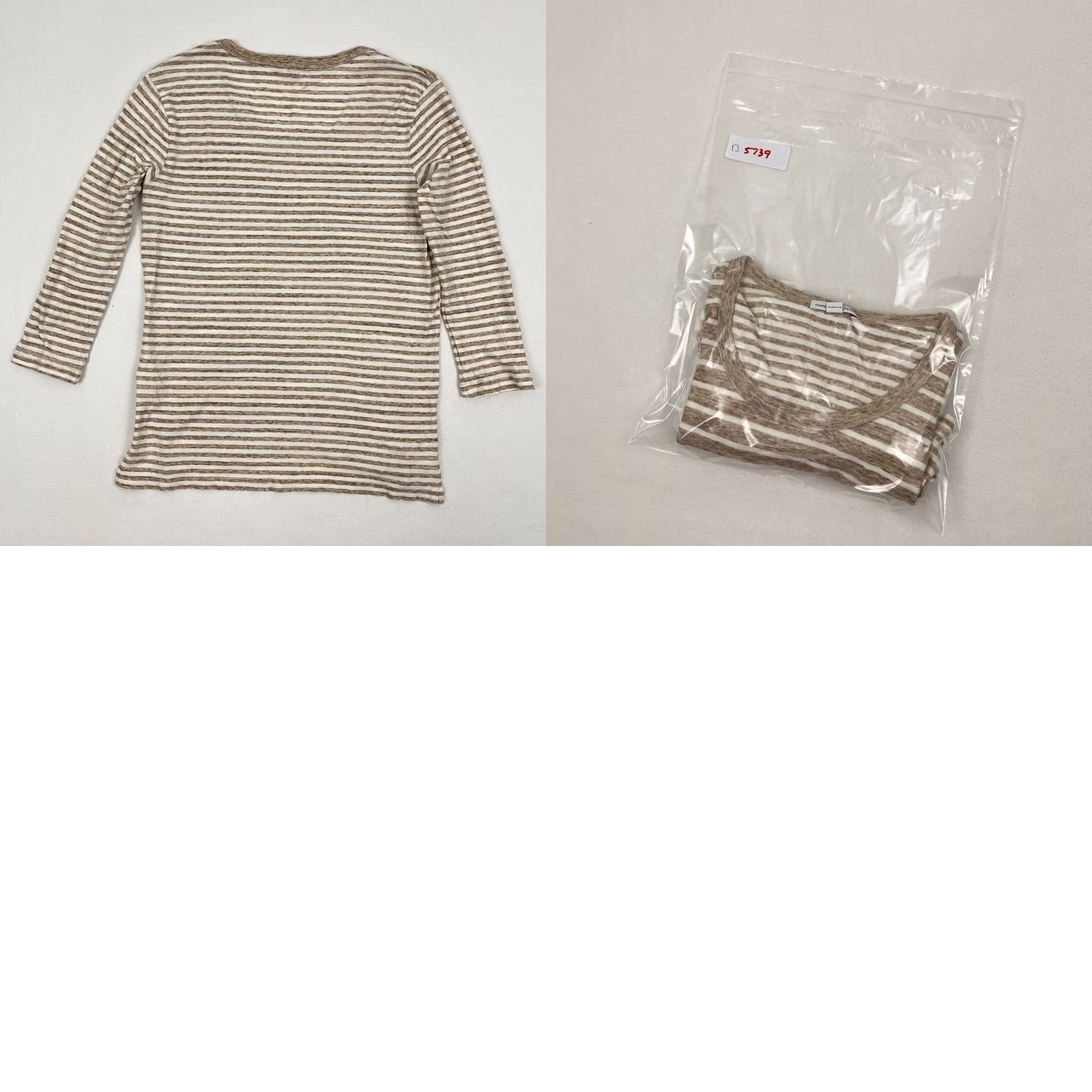 James Perse James Perse Blouse Womens XS Brown Striped Contrast Scoop Knit 3/4 Sleeve Casual Workwear Mens? Size XS / US 0-2 / IT 36-38 - 8 Thumbnail