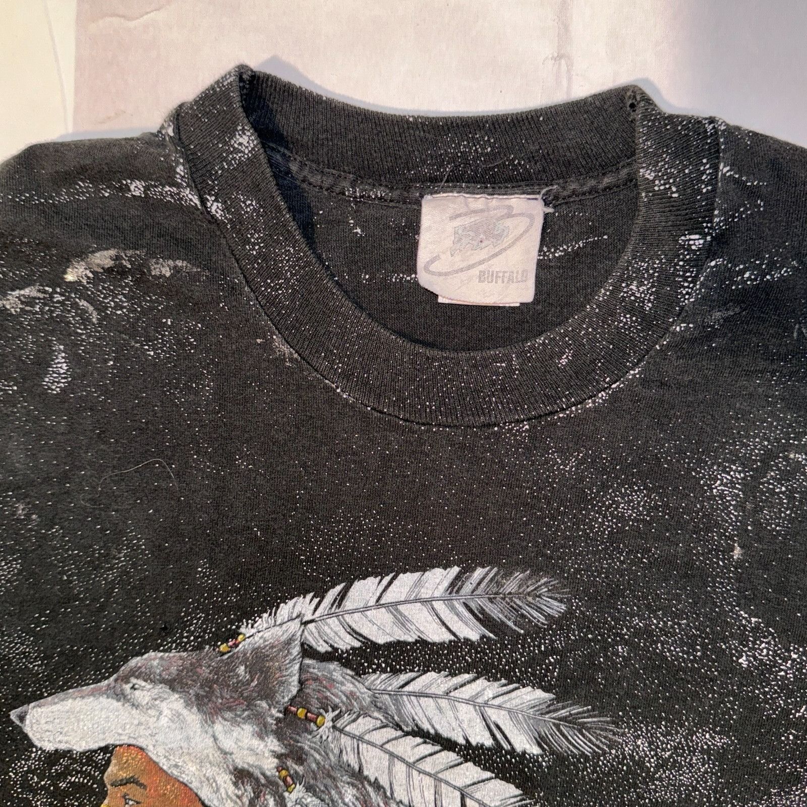 Fruit Of The Loom Vintage 80s-90s Native American All Over Print Wolf Headdres Size US L / EU 52-54 / 3 - 2 Thumbnail