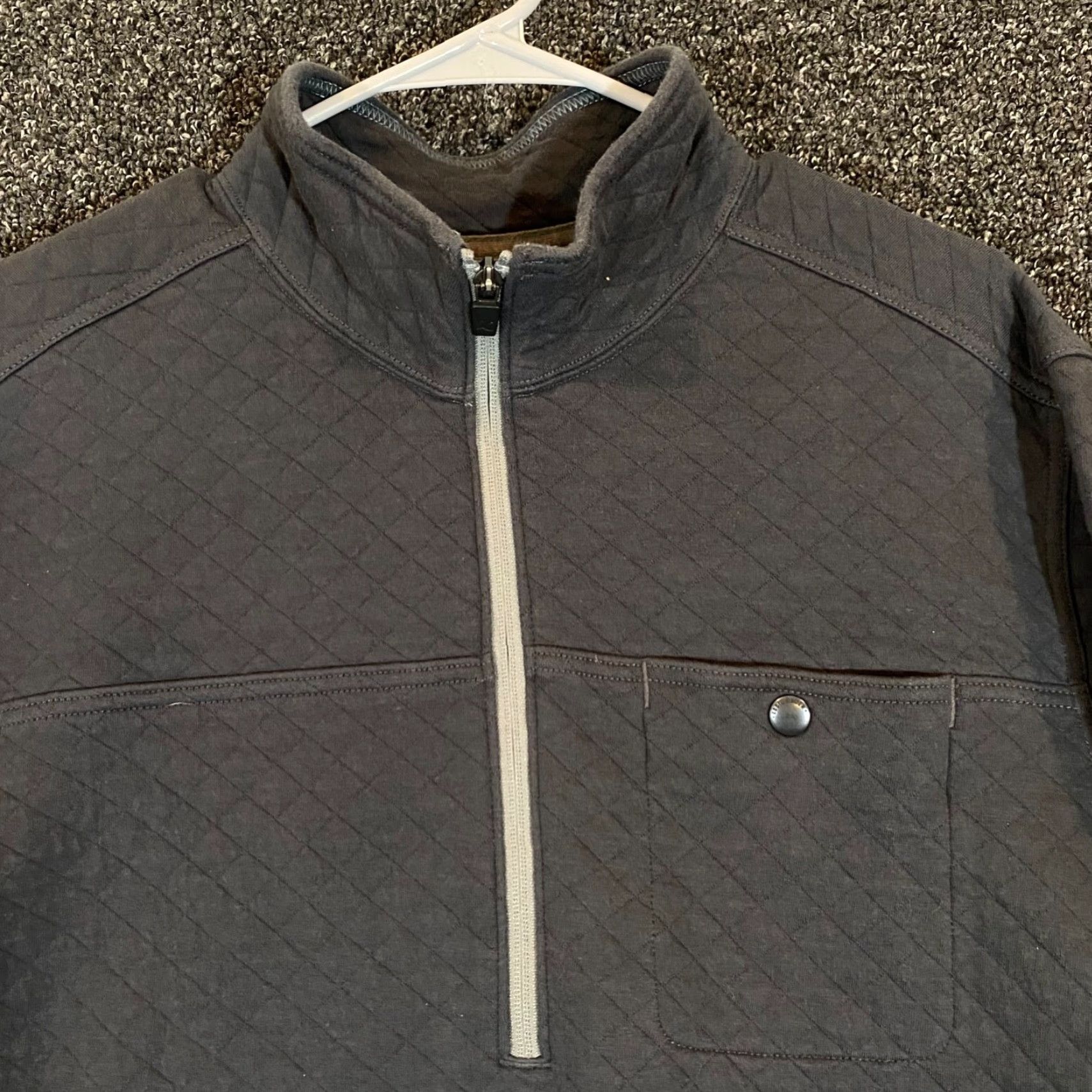 Eddie Bauer VINTAGE Eddie Bauer Mens Large Gray Quilted 1/2 Zip Sweater Pullover Outdoor Casual Winter Size US L / EU 52-54 / 3 - 6 Thumbnail