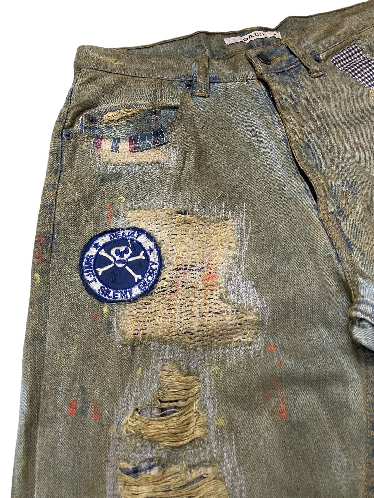 Japanese Brand × Junya Watanabe Junya Watanabe Style Patch Work Mud Wash Trompel’oiel Jeans Size US 30 / EU 46 - 15 Thumbnail