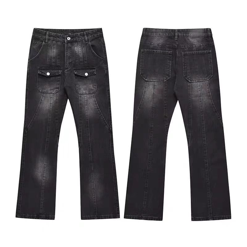 Japanese Brand × Vintage Washed Black Distressed Loose Hip Hop Jeans Size US 34 / EU 50 - 5 Thumbnail
