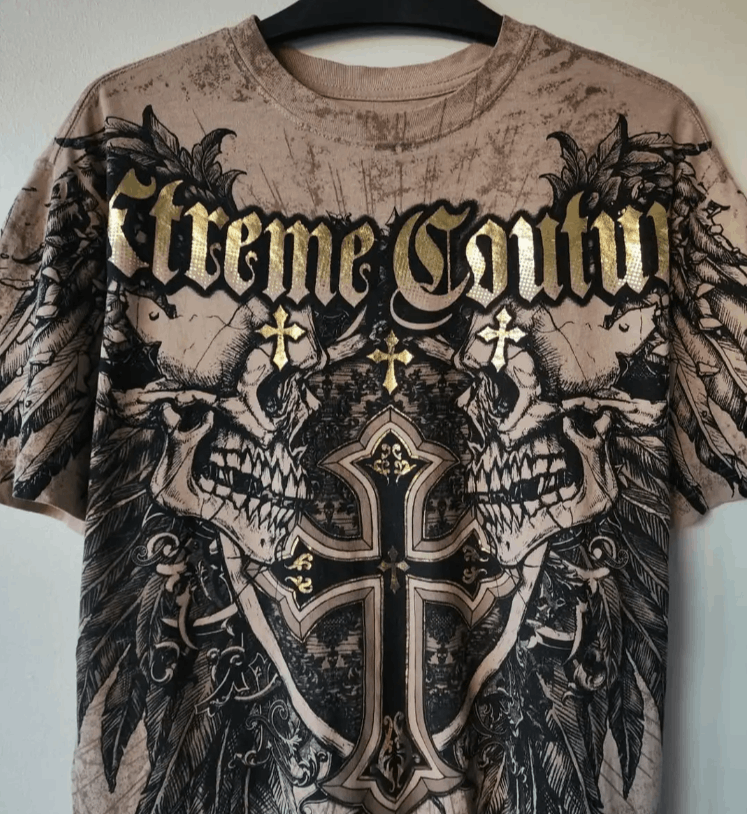 Japanese Brand American New Gothic Skull Printed T-shirt Size US L / EU 52-54 / 3 - 2 Thumbnail
