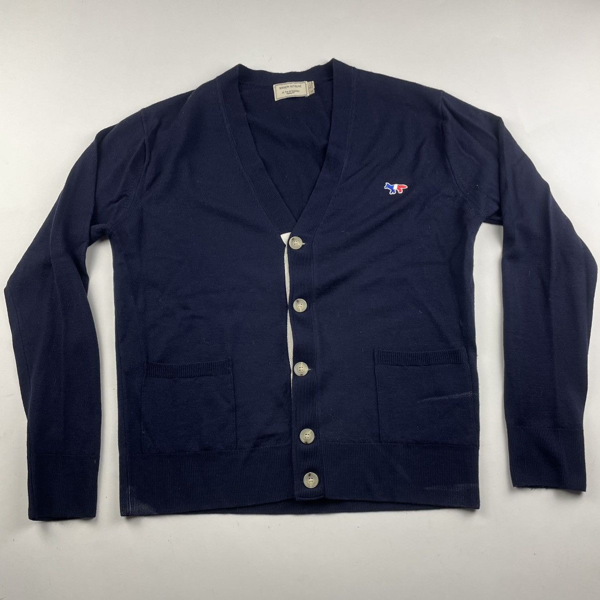 メゾンキツネ カーディガン ネイビー S MAISON KITSUNÉ ネイビー カーディガン S