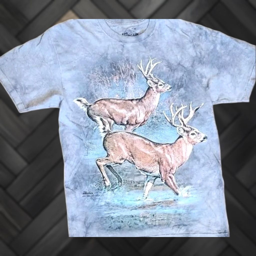 The Mountain The Mountain Deer 2015 T Shirt Men's M Medium Buck Tie Dye Gray New Graphic Tee Regular Fit Casual Shirt Mens Size US M / EU 48-50 / 2 - 1 Thumbnail