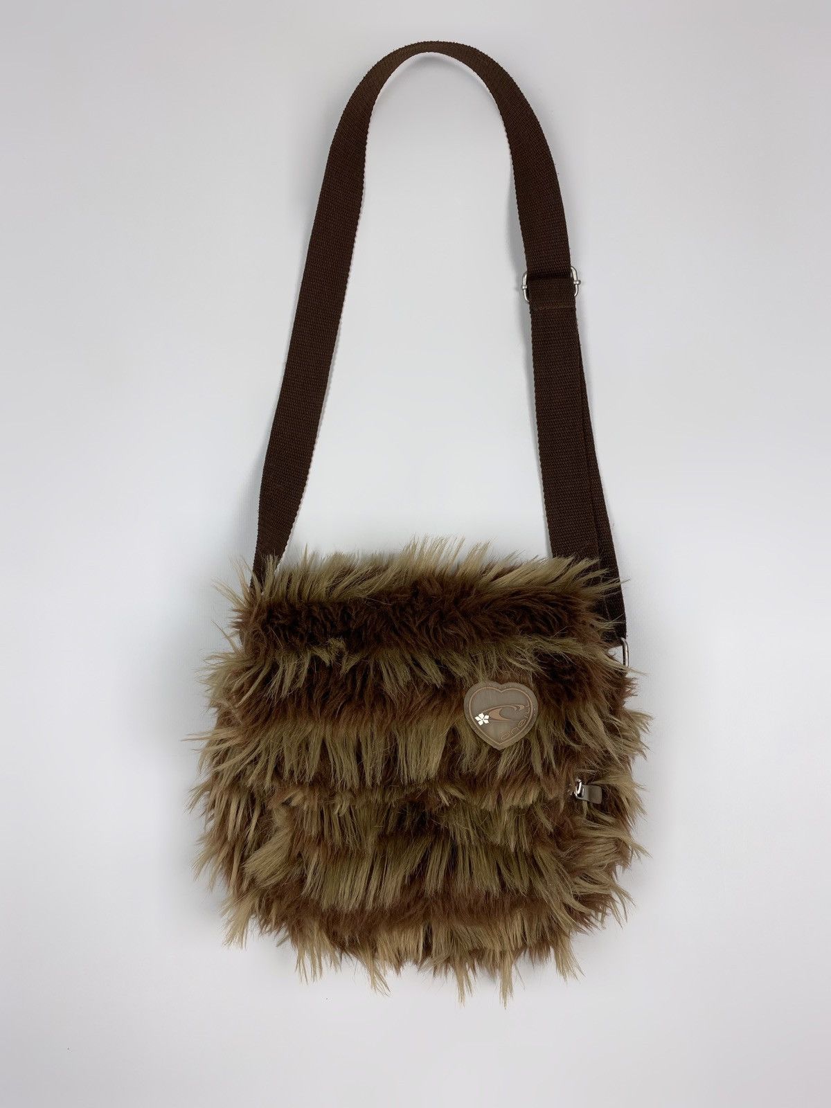 O'Neill Y2K Vintage O’neill Brown Fuzzy Faux Fur Crossbody Bag Size ONE SIZE - 2 Thumbnail