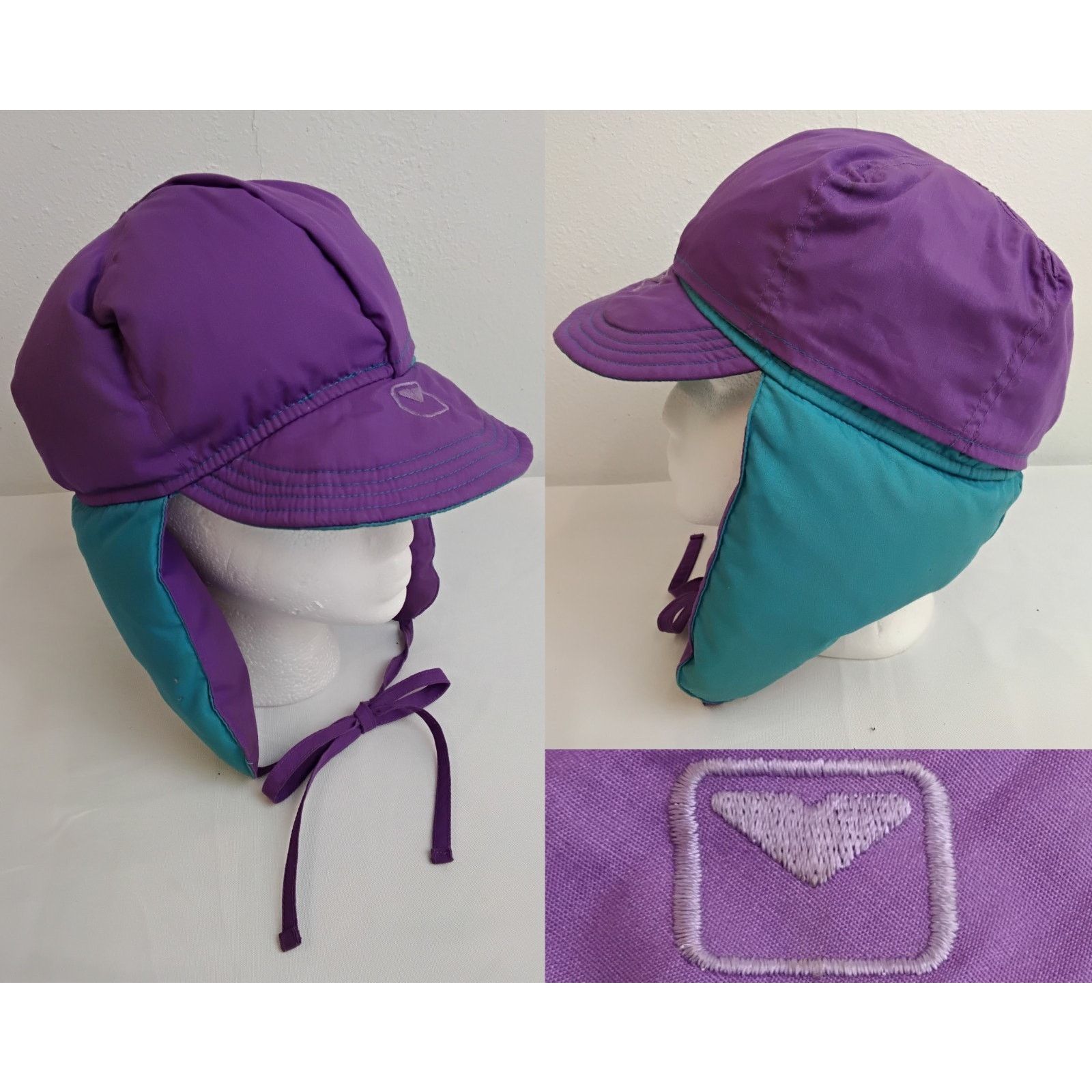 Other 1980s Down Trapper Hat Blue/Purple Reversible Ladies M Size ONE SIZE - 1 Thumbnail