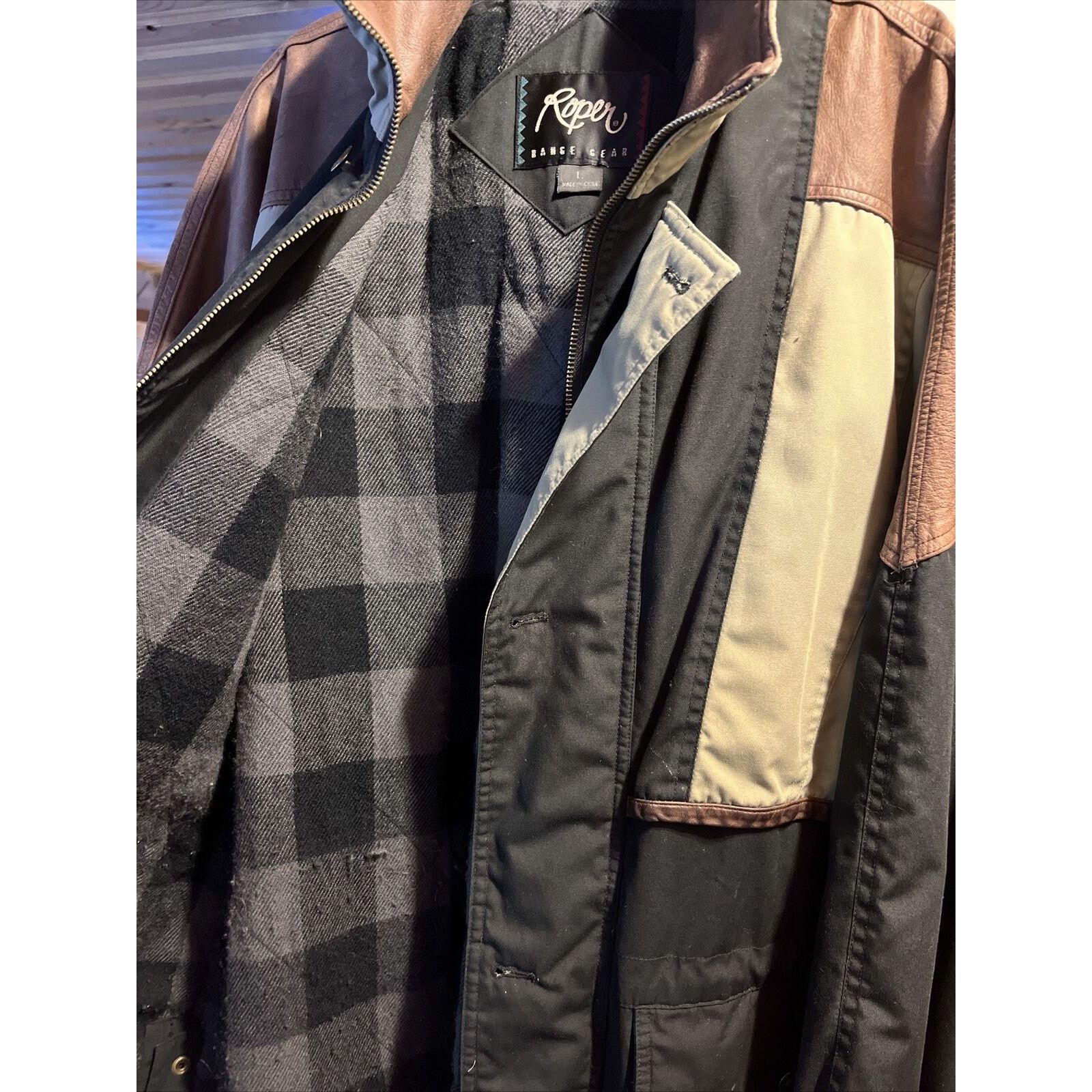 Roper Roper Range Gear Men's Size Large Black Flannel Lined Coat Size US L / EU 52-54 / 3 - 8 Thumbnail