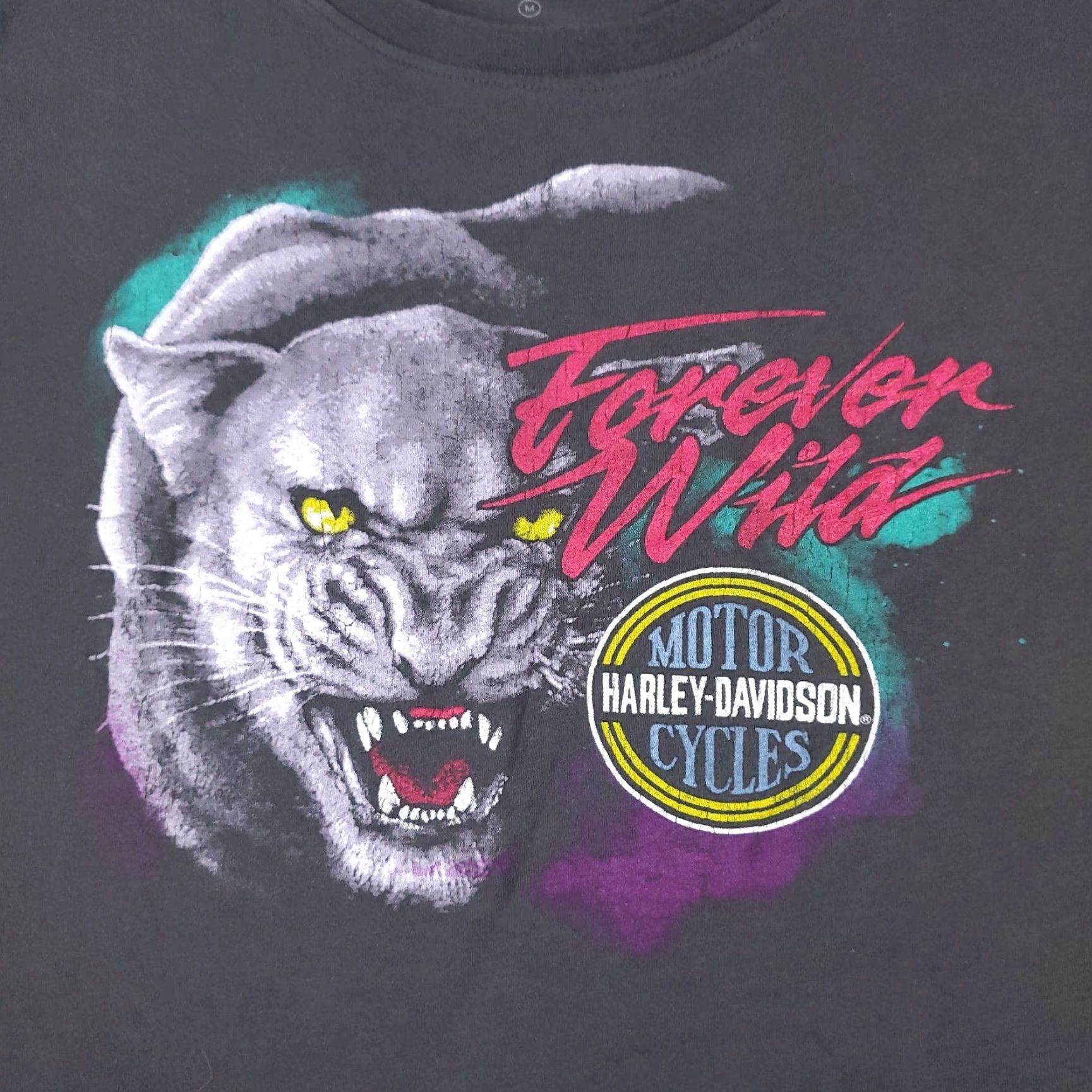 Harley Davidson VINTAGE Harley Davidson T-Shirt Womens Medium Gray Casual Short Sleeve Logo 90s Ladies Size M / US 6-8 / IT 42-44 - 2 Thumbnail