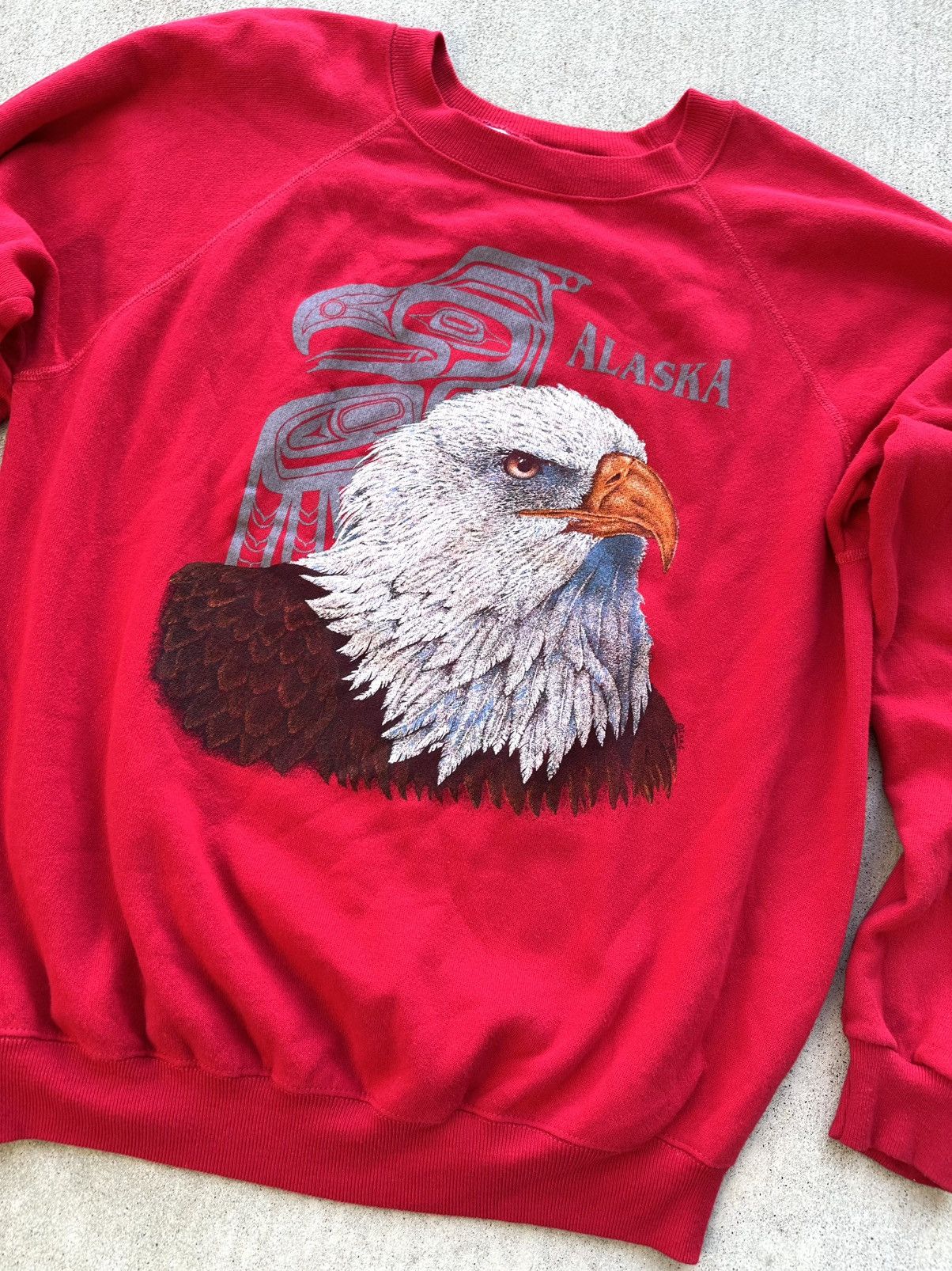 Vintage Vintage Alaska Sweatshirt Eagle Nature Hanes USA 90s Size US XL / EU 56 / 4 - 2 Thumbnail