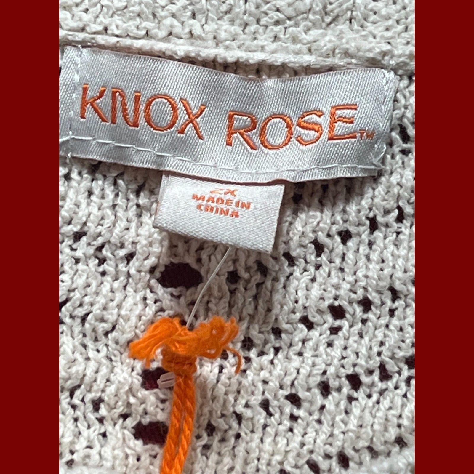 Other Knox Rose - Women's Crochet Pointelle Sweater With Short Puf Size XXL / US 16-18 / IT 52-54 - 12 Thumbnail