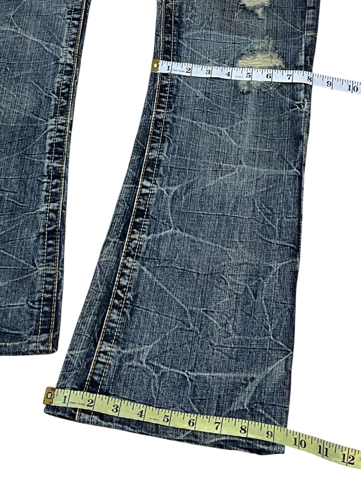 semanticdesign SICK🔥VINTAGE SEMANTIC DESIGN JAPAN DISTRESSED FLARED JEANS Size US 31 - 15 Thumbnail