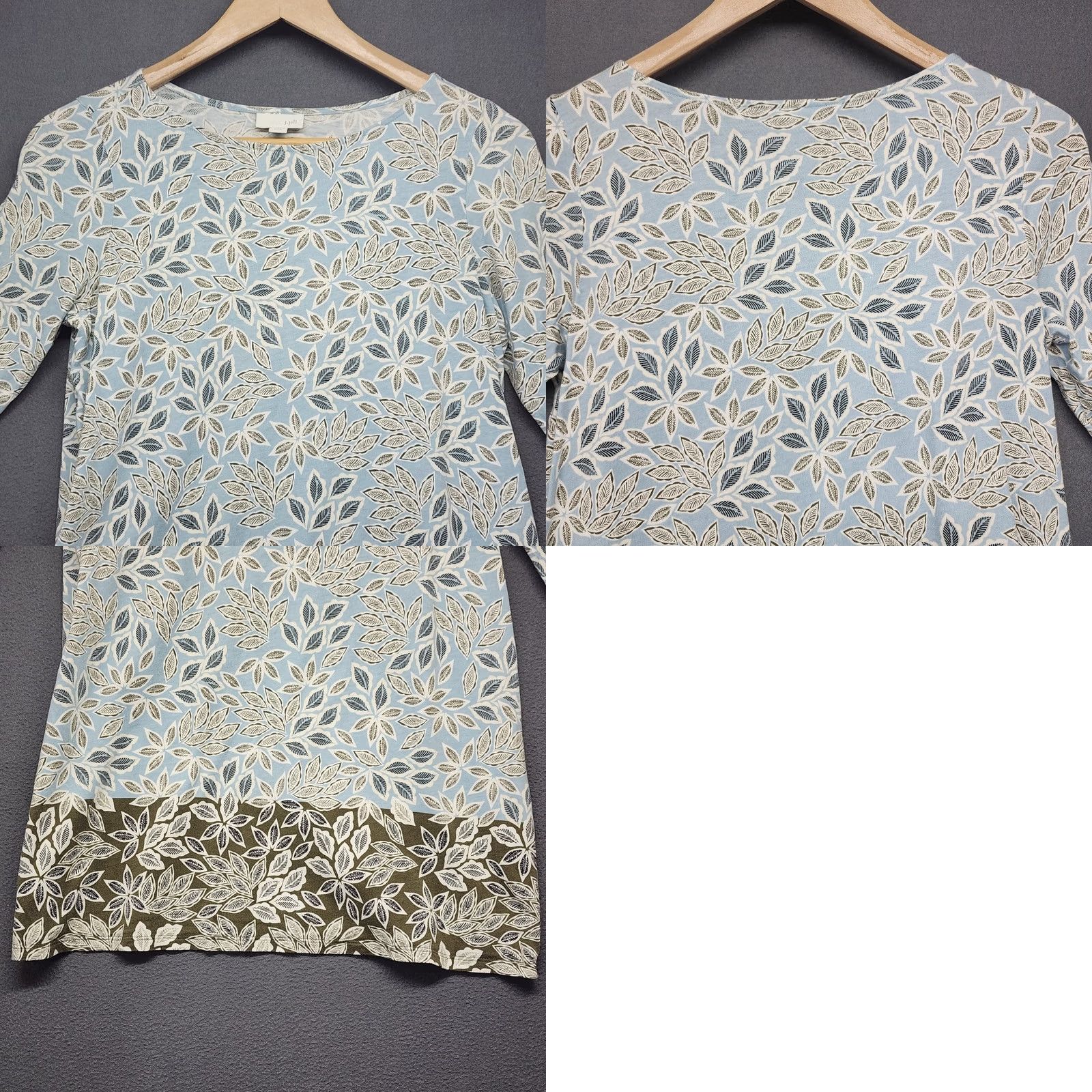J. Jill J.Jill Top Womens Petite S Blue Floral Pullover T-Shirt Tunic Stretch Casual Boys Girls Mens Womens Size S / US 4 / IT 40 - 8 Thumbnail