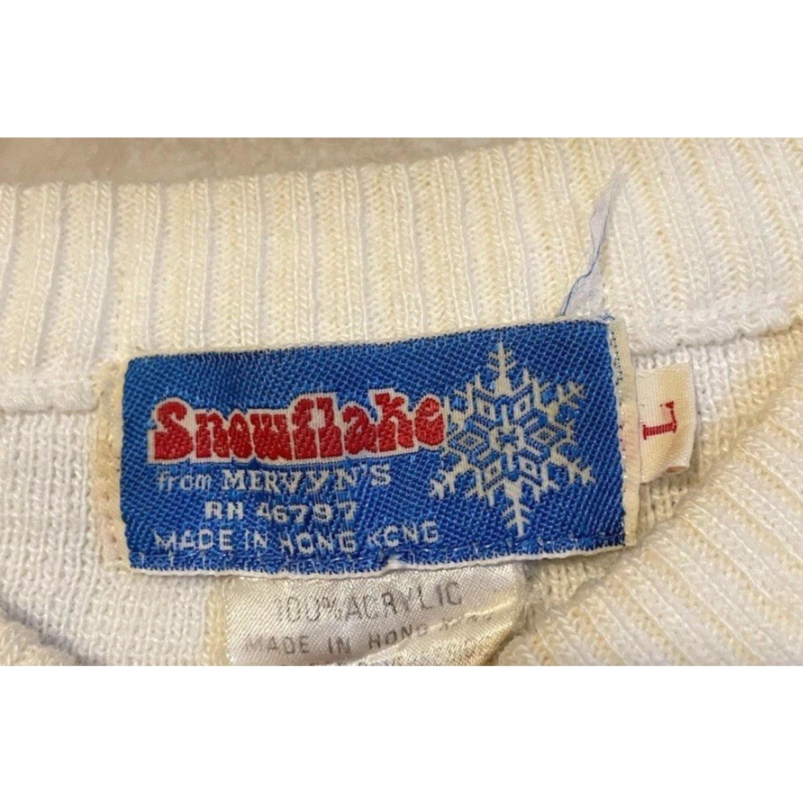 Rainbow VINTAGE Rainbow Striped Knit Sweater Womens L 70s 80s White Acrylic Ocean Pacific Hawaii Surf Beach OP AOP Wool Pullover Size L / US 10 / IT 46 - 6 Thumbnail