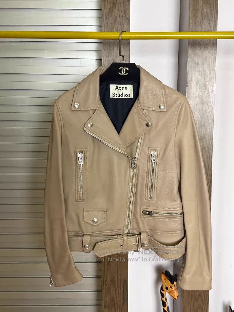 Acne Studios Acne Studios Beige Sheepskin Leather Jacket Size XS / US 0-2 / IT 36-38 - 1 Thumbnail