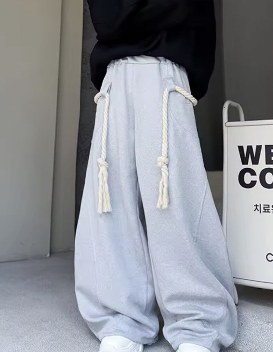 Japanese Brand Archive Grey Oversized Rope Sweatpants Size US 31 - 4 Thumbnail