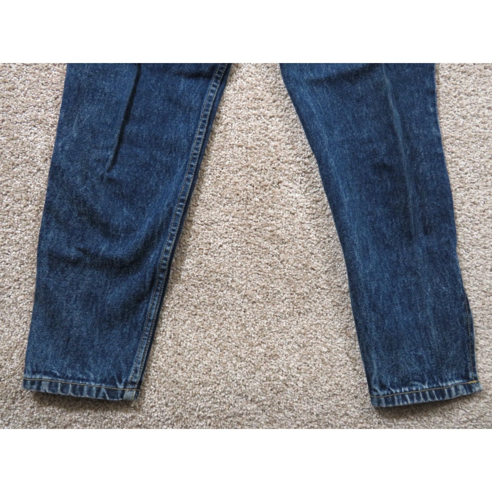 Guess VINTAGE GUESS JEANS Women Dark Blue Tapered 29 26x26.5 Inseam High Rise 5-Pocket Ankle Zip USA 80s 90s Designer Georges Marciano Size 29" - 2 Thumbnail
