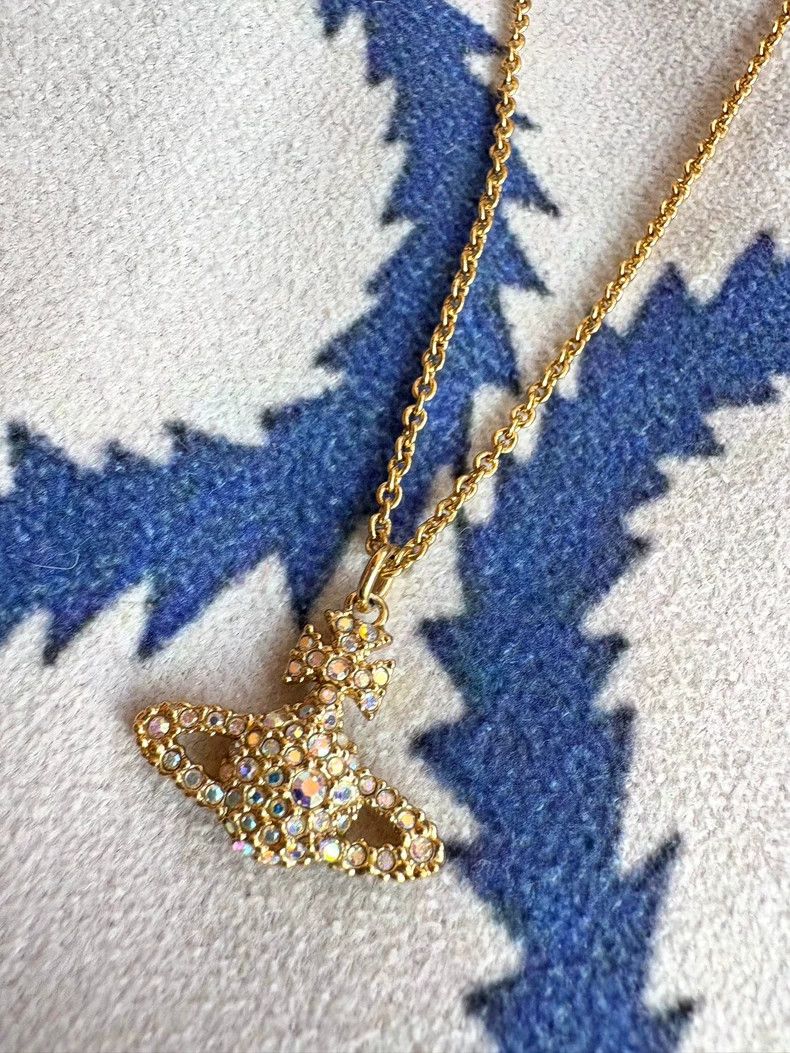 Vivienne Westwood Vivienne Westwood Antique gold colored diamond Saturn neck Size ONE SIZE - 1 Thumbnail