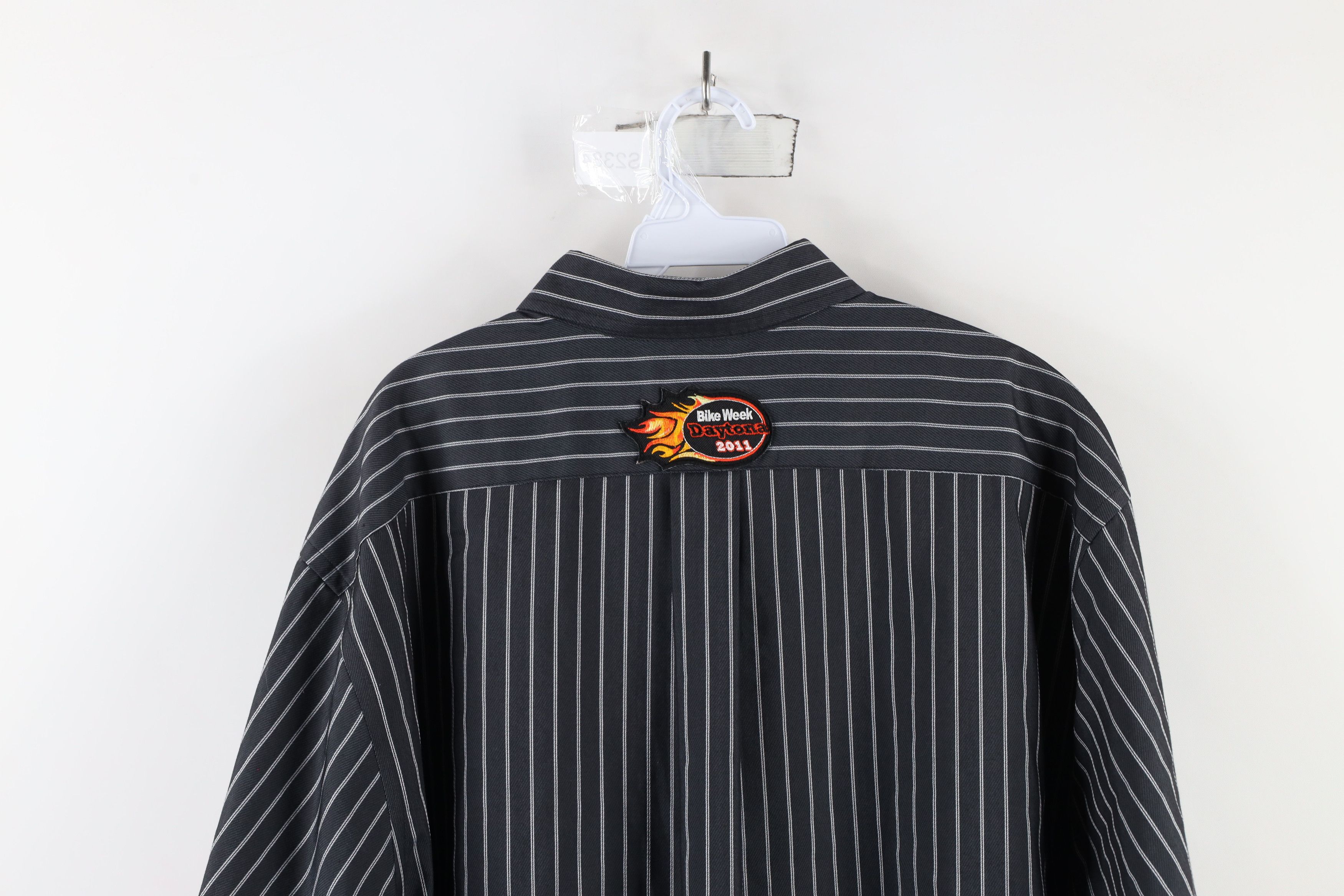 Vintage Vintage Y2K 2011 Daytona Bike Week Striped Button Down Shirt Size US XL / EU 56 / 4 - 11 Thumbnail