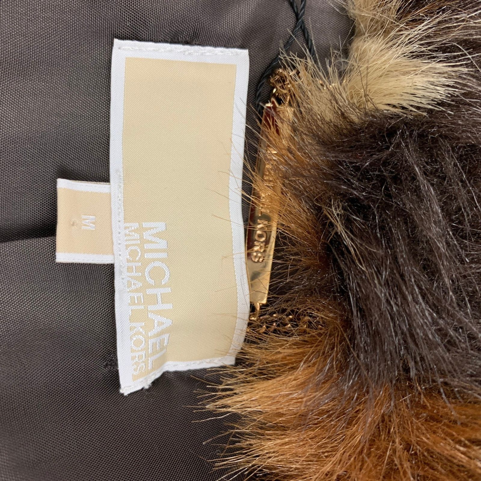 Michael Kors Size M Tan Brown Polyester Textured Collarless Coat Size M / US 6-8 / IT 42-44 - 5 Thumbnail