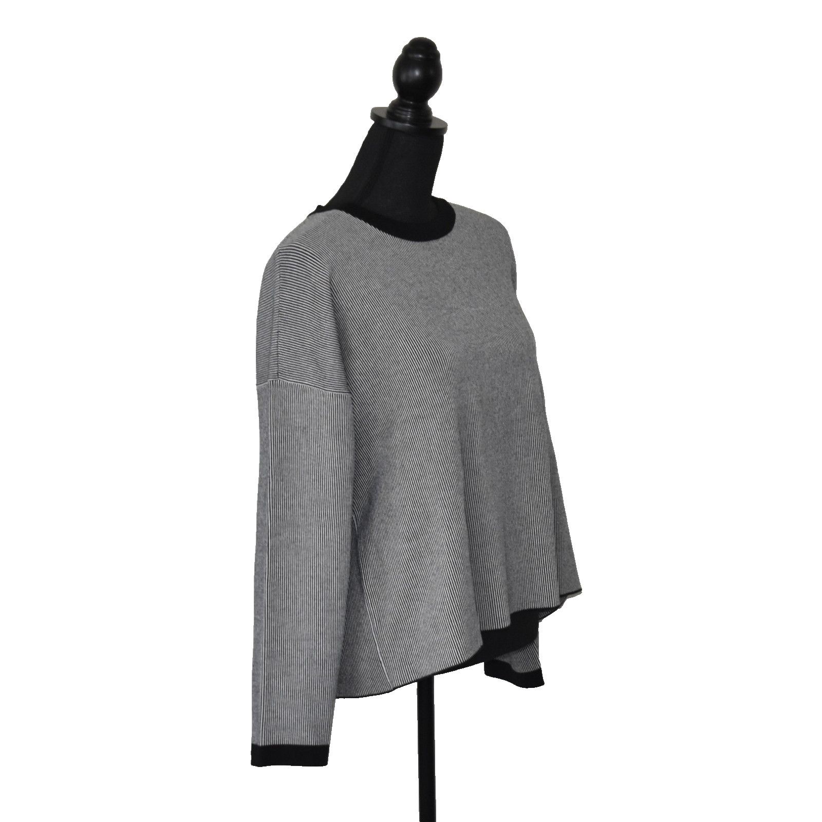 Eileen Fisher EILEEN FISHER Vertical Stripe Knit Relaxed Fit Sweater Sz M Size M / US 6-8 / IT 42-44 - 3 Thumbnail