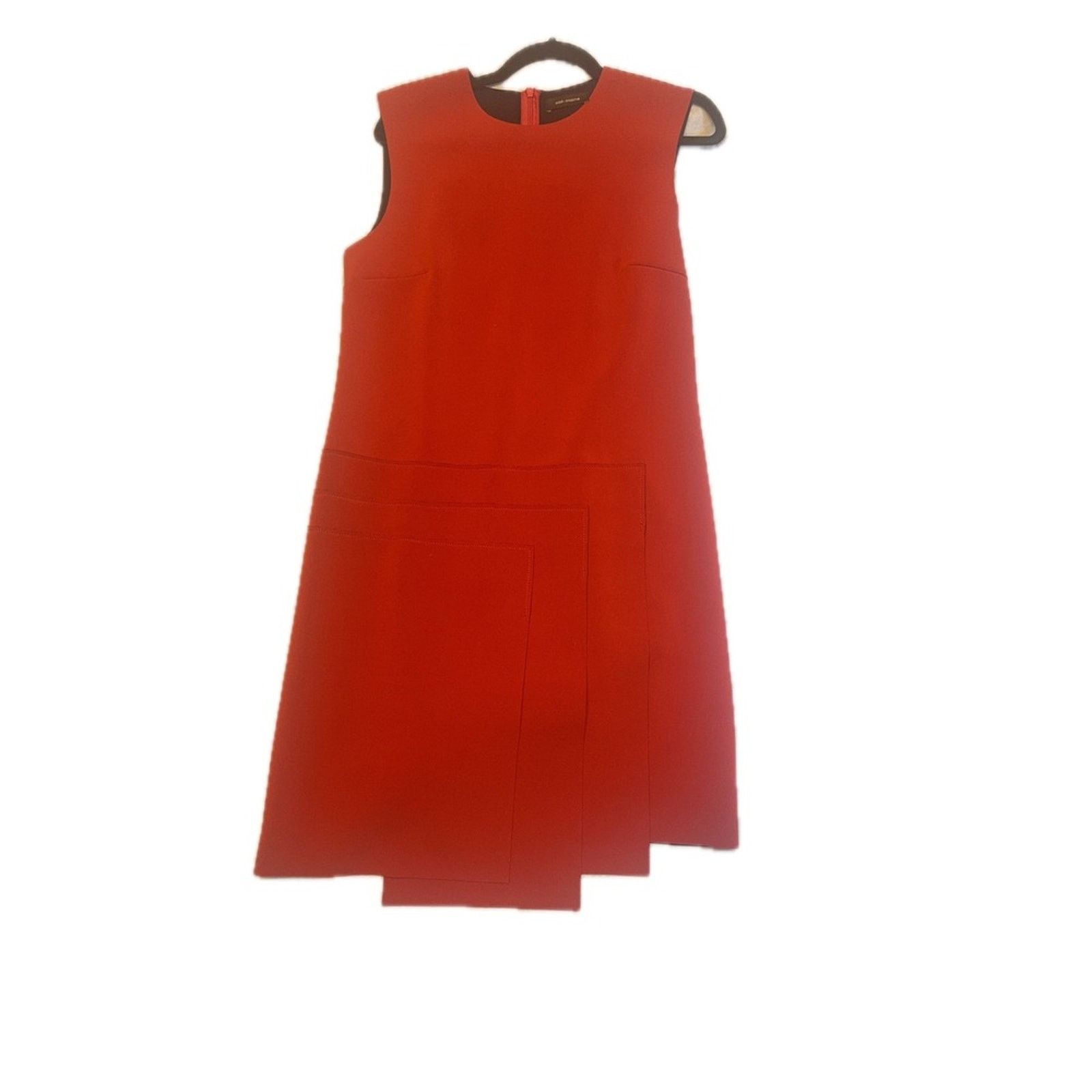 Copes Cop.Copine Red Dress A-Line Midi Pocket Detail Modernist M Size M / US 6-8 / IT 42-44 - 1 Thumbnail